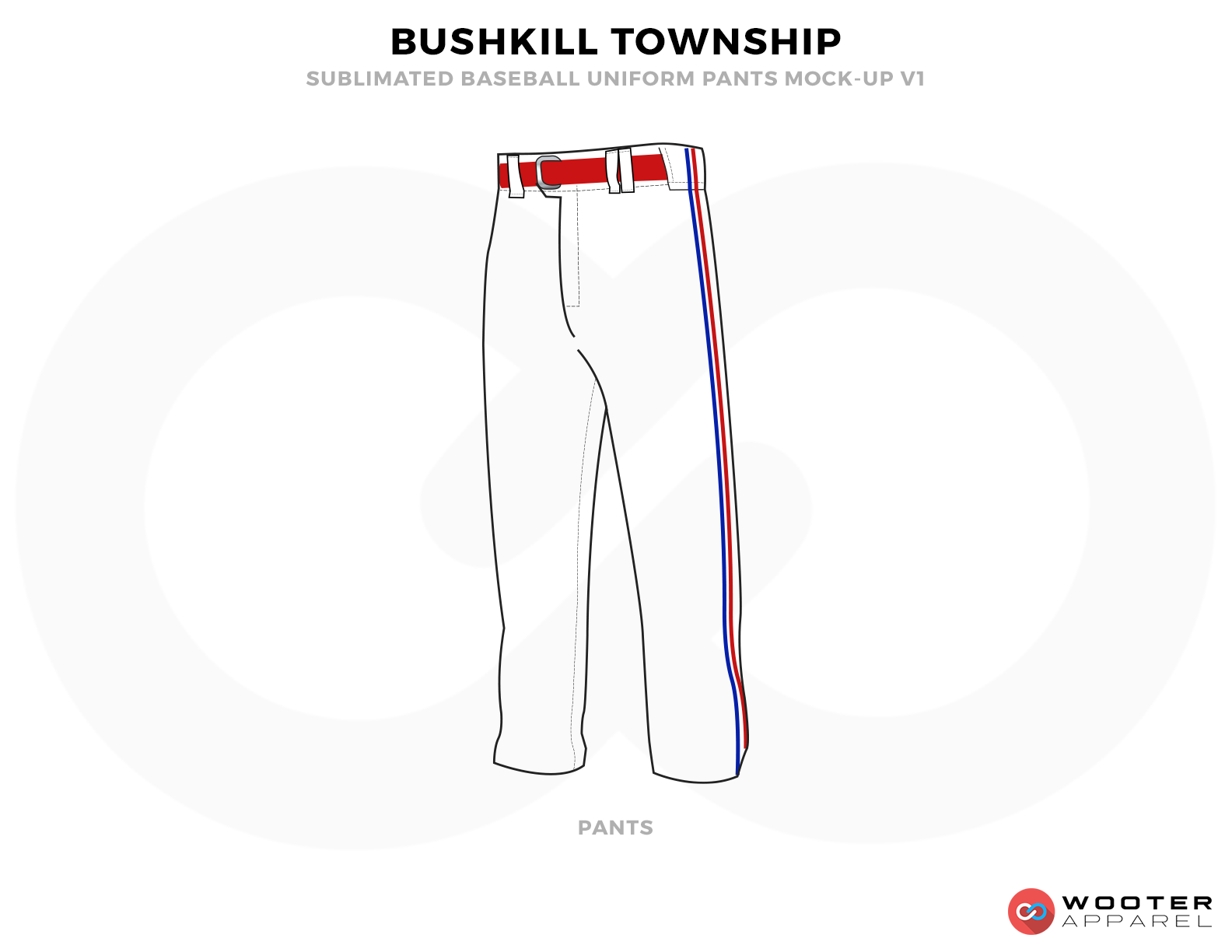 BUSHKILL TOWNSHIP White Blue and Red Baseball Uniforms,Pants