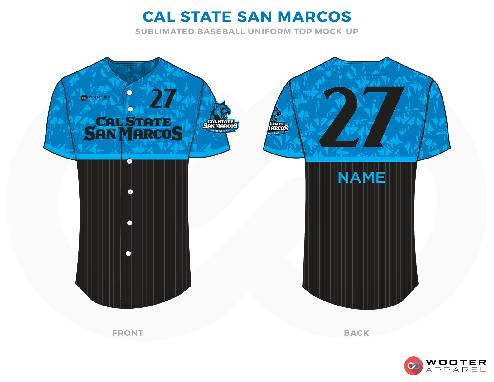 CAL STATE SAN MARCOS Ferozi Black and White Baseball Uniforms,Jerseys