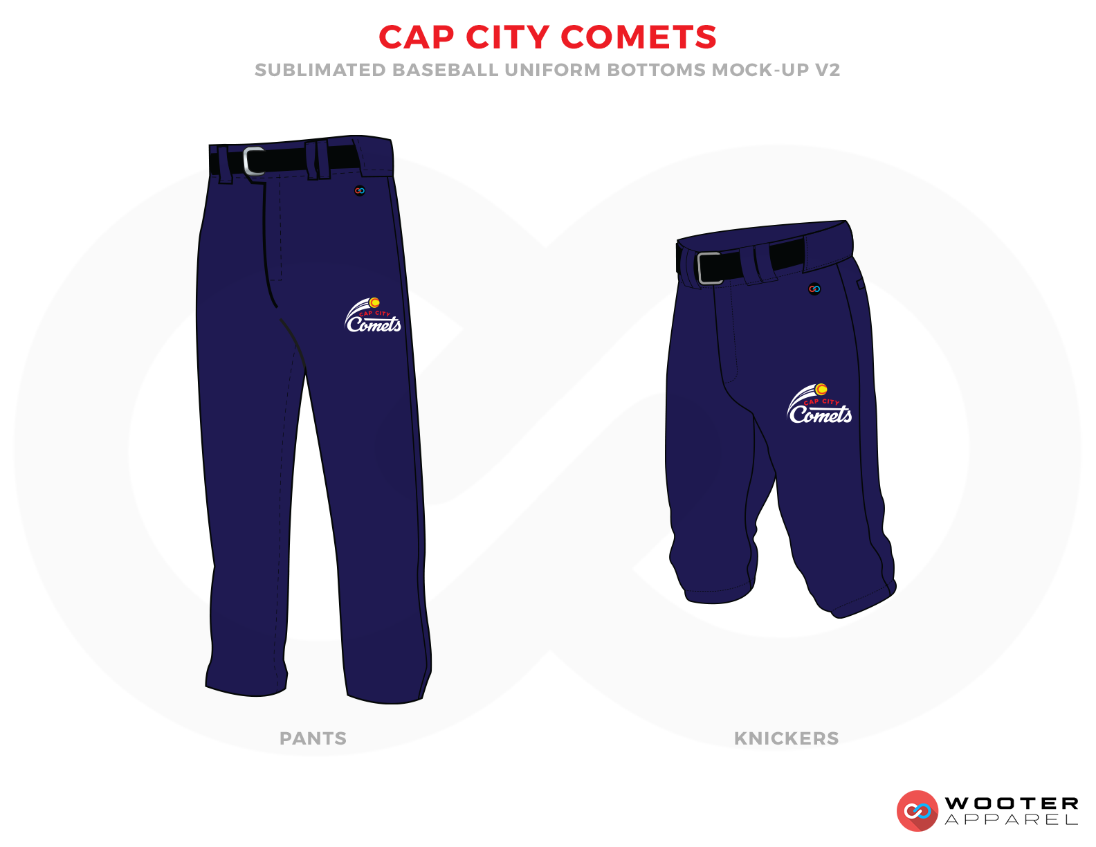 CAP CITY COMETS Dark Blue Yellow and White Baseball Uniforms,Pants and Shorts
