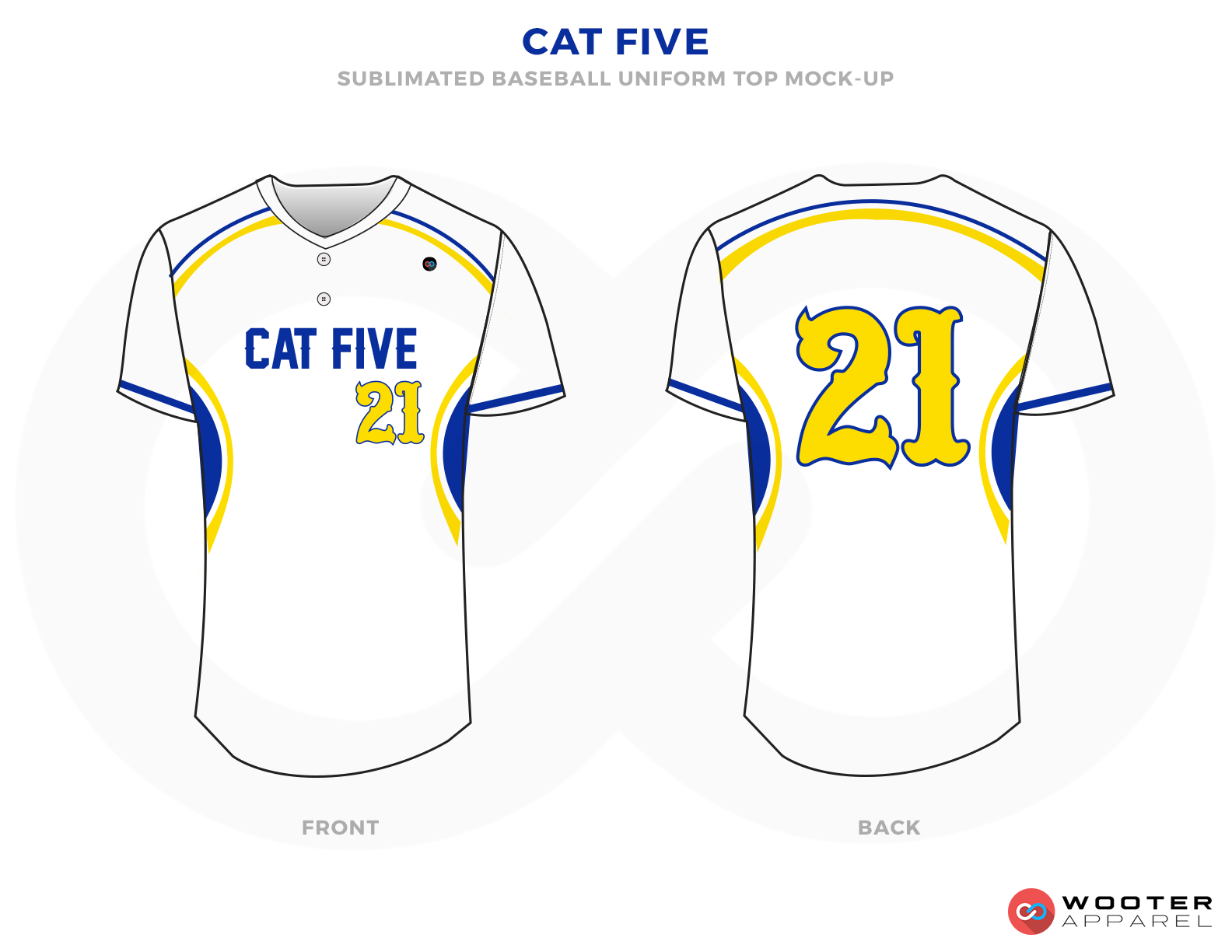 CAT FIVE White Yellow and Blue Baseball Uniforms,Jerseys