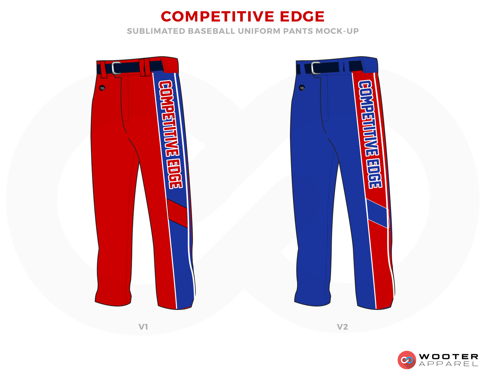 COMPETITIVE EDGE Red and Blue Baseball Uniforms, Pants