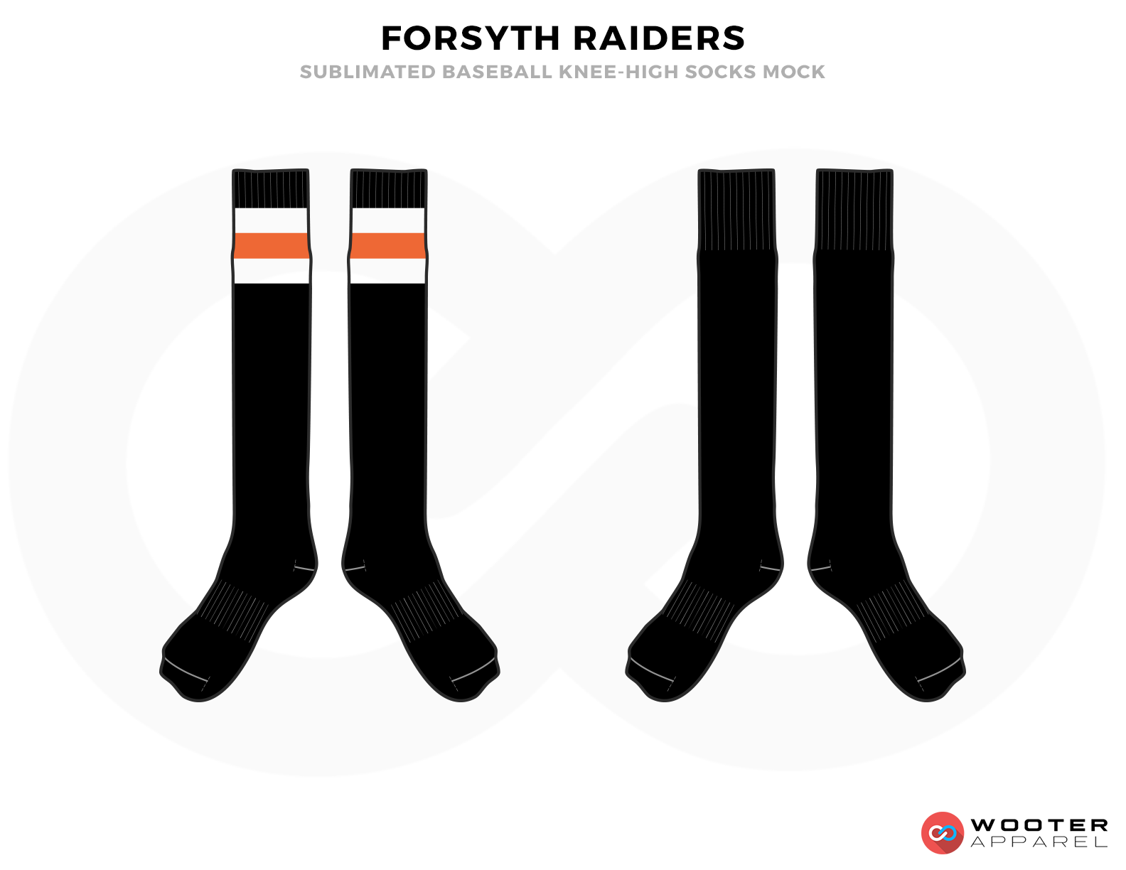 FORSYTH RAIDERS Orange White and Black Baseball Uniforms, Leggings