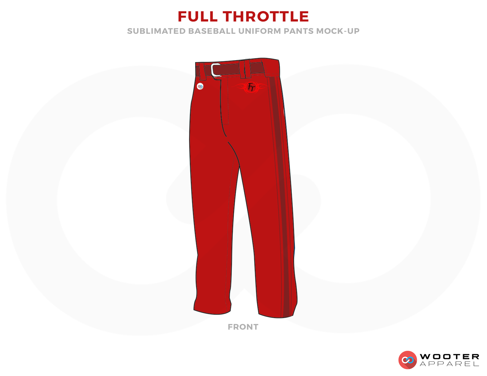 FULL THROTTLE Red and Maroon Baseball Uniforms, Pants