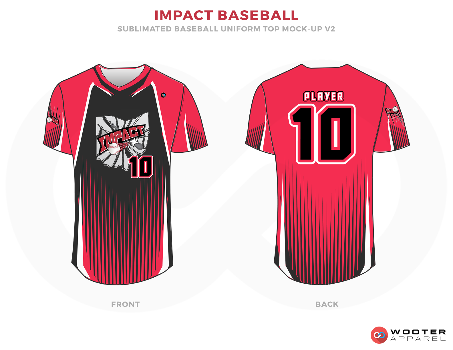 IMPACT BASEBALL Pink Black and White Baseball Uniforms, Shirts