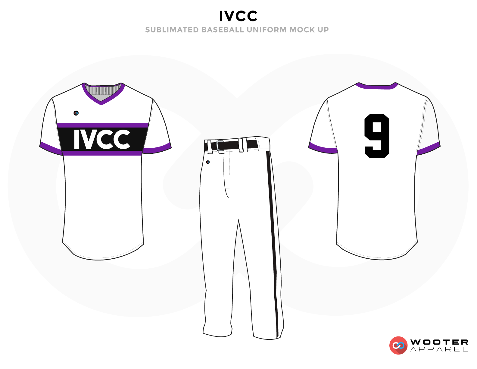 IVCC Purple White and Black Baseball Uniforms, Pants and Shirts