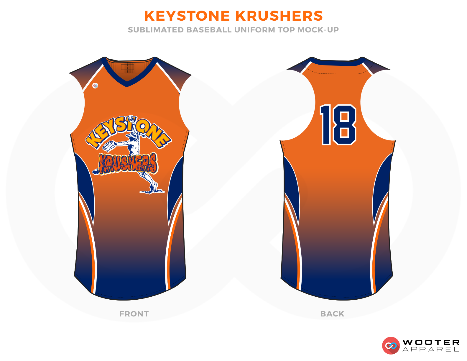 KEYSTONE KRUSHERS Orange Yellow and Blue Baseball Uniform, Shirt