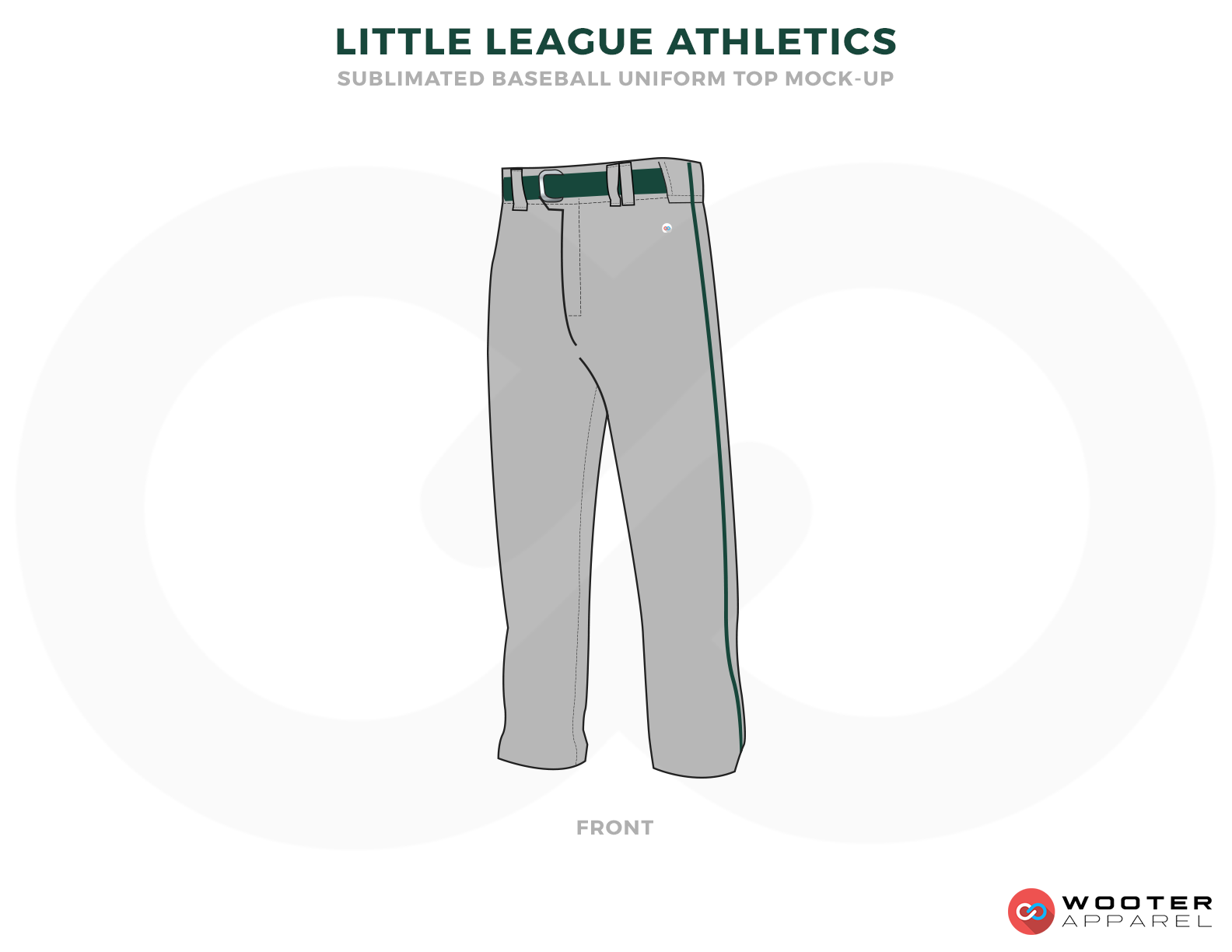 LITTLE LEAGUE ATHLETICS Gray and Green Baseball Uniforms, pants
