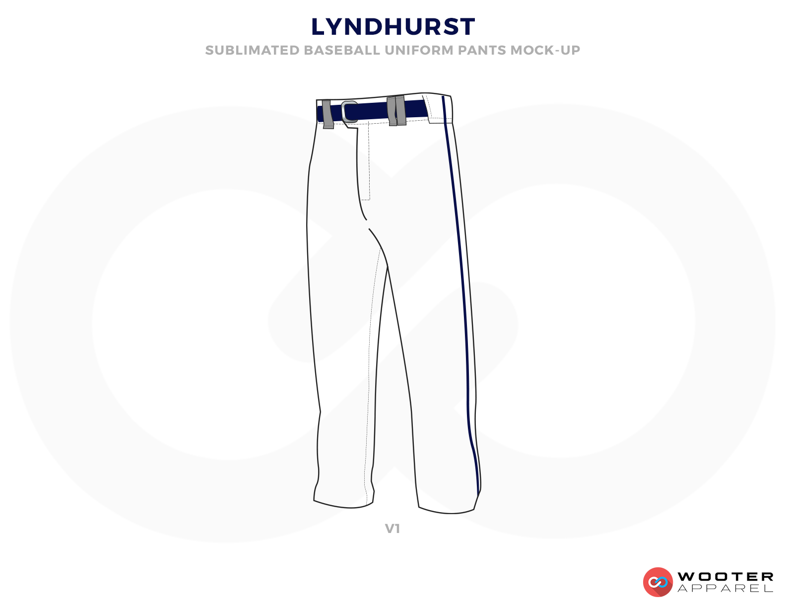 LYDHURST White and Blue Baseball Uniforms, Pants