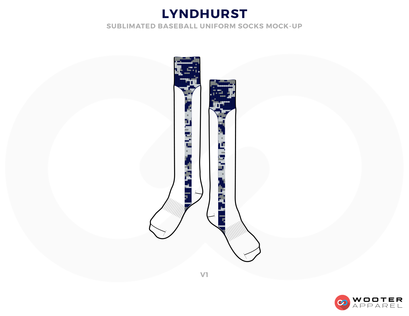 LYNDHURST Blue and White Baseball Uniforms, Socks