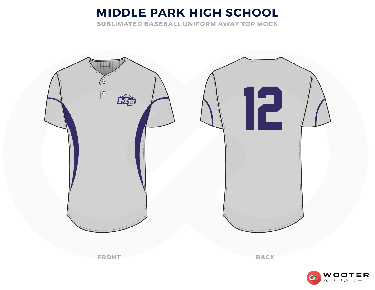 MIDDLE PARK HIGH SCHOOL Baseball Uniforms, Shirts