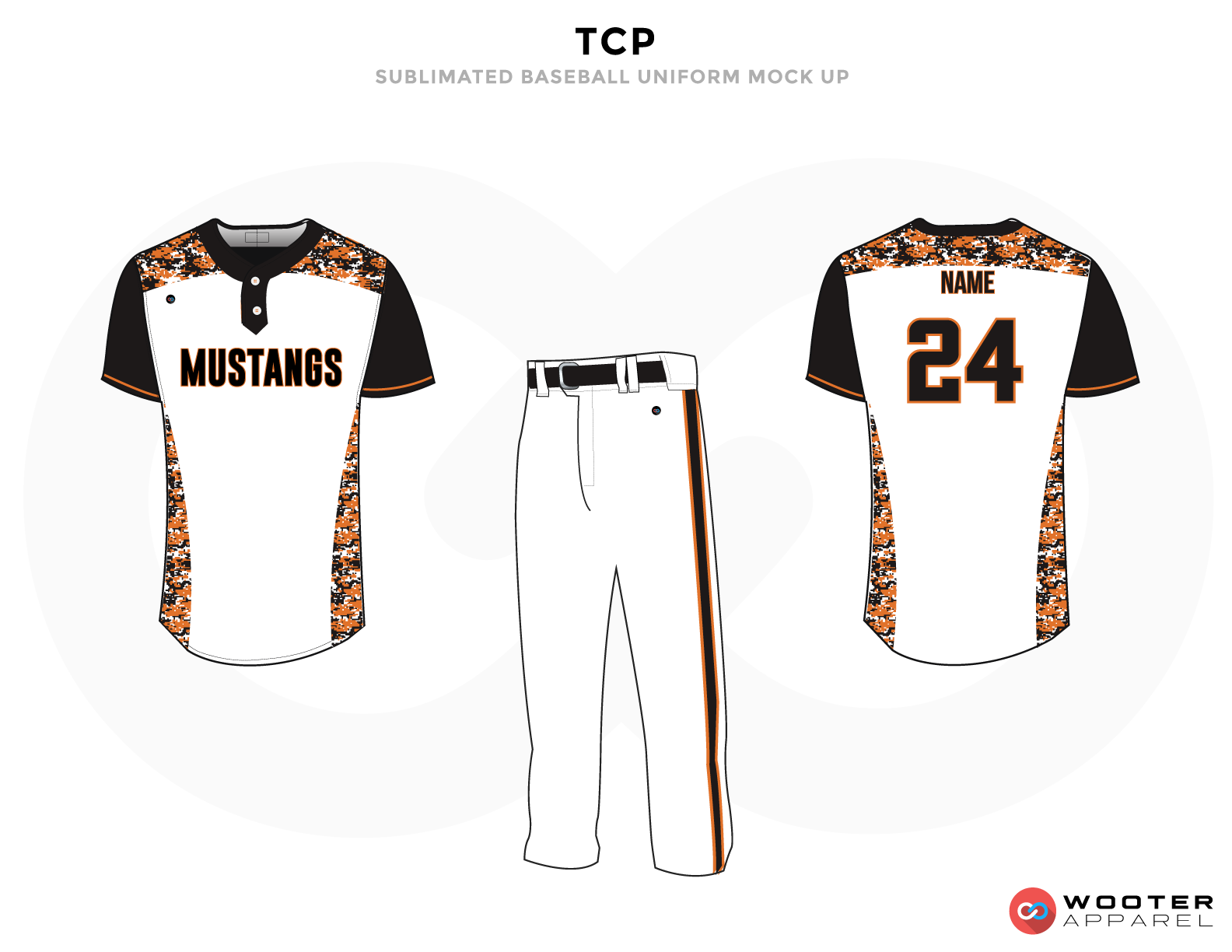 TCP White Brown and Black Baseball Uniforms, Shirt and Pants