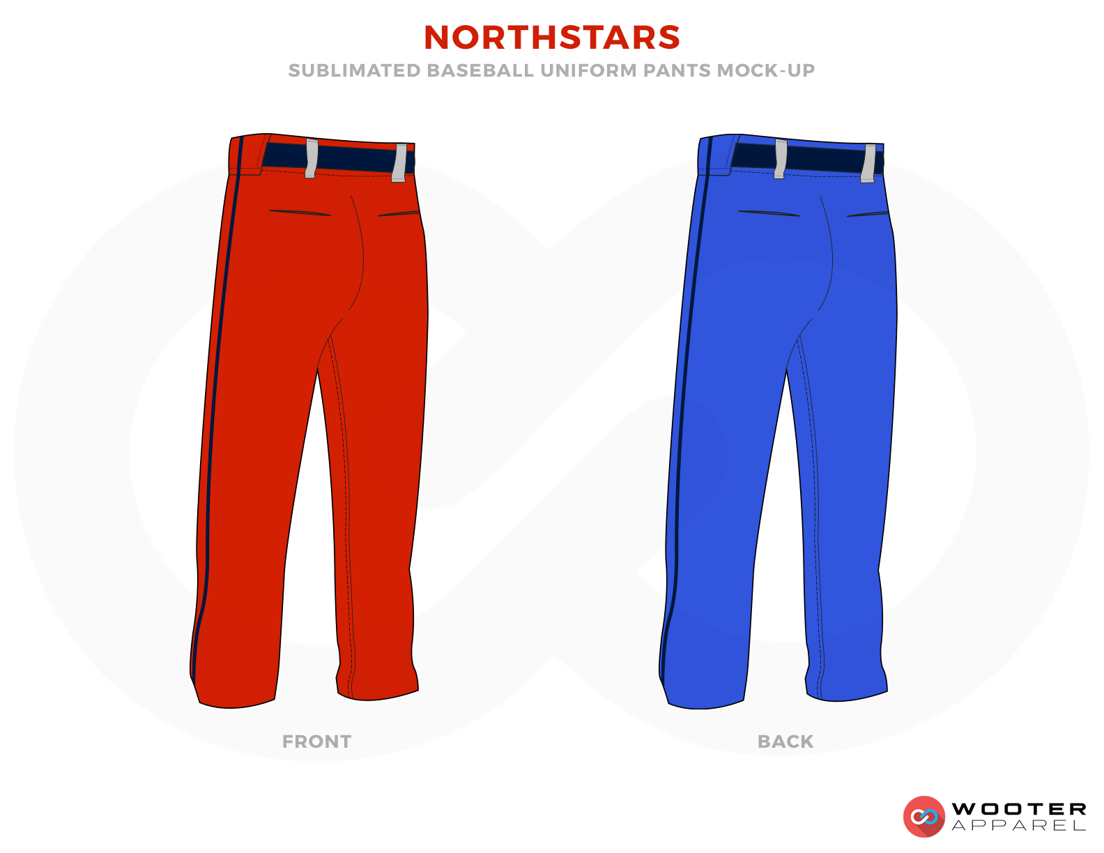 NORTHSTARS Blue and Red Baseball Uniforms, Pants