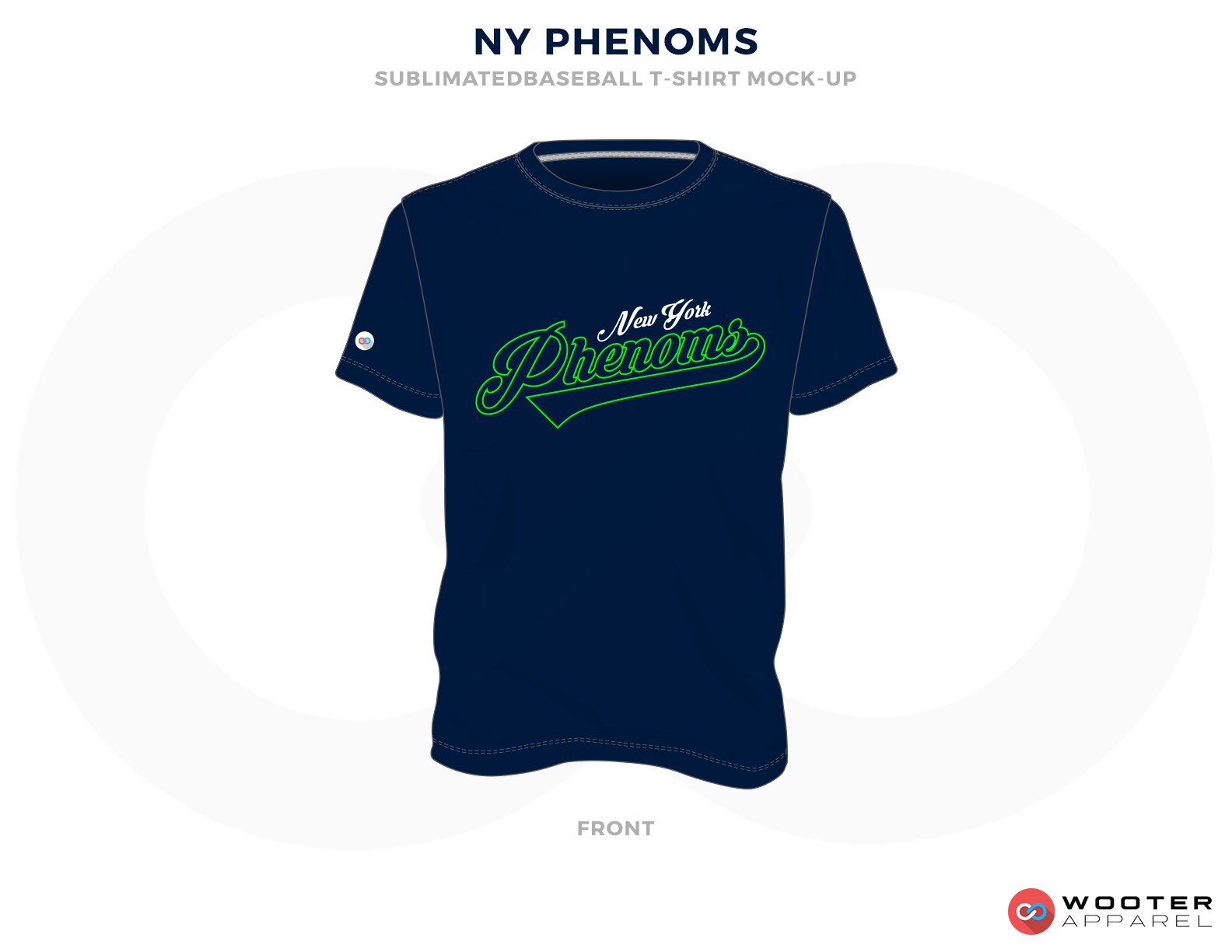 NY PHENOMS Blue White and Green Baseball Uniforms, Shirts
