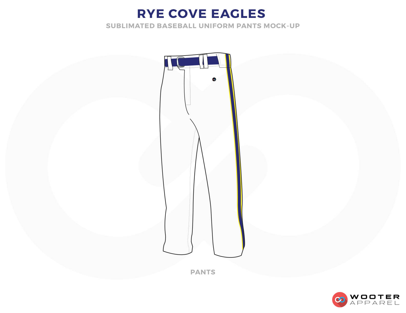 RYE COVE EAGLES Blue and White Baseball Uniforms, Pants