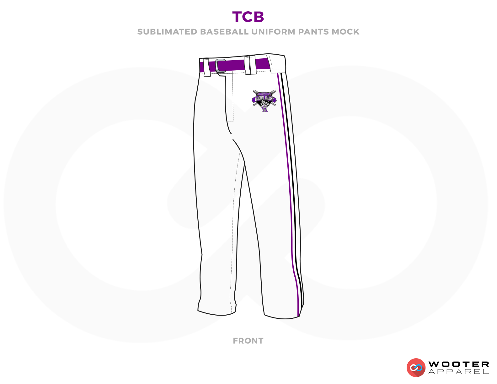TCB White and Purple Baseball Uniforms, Pants