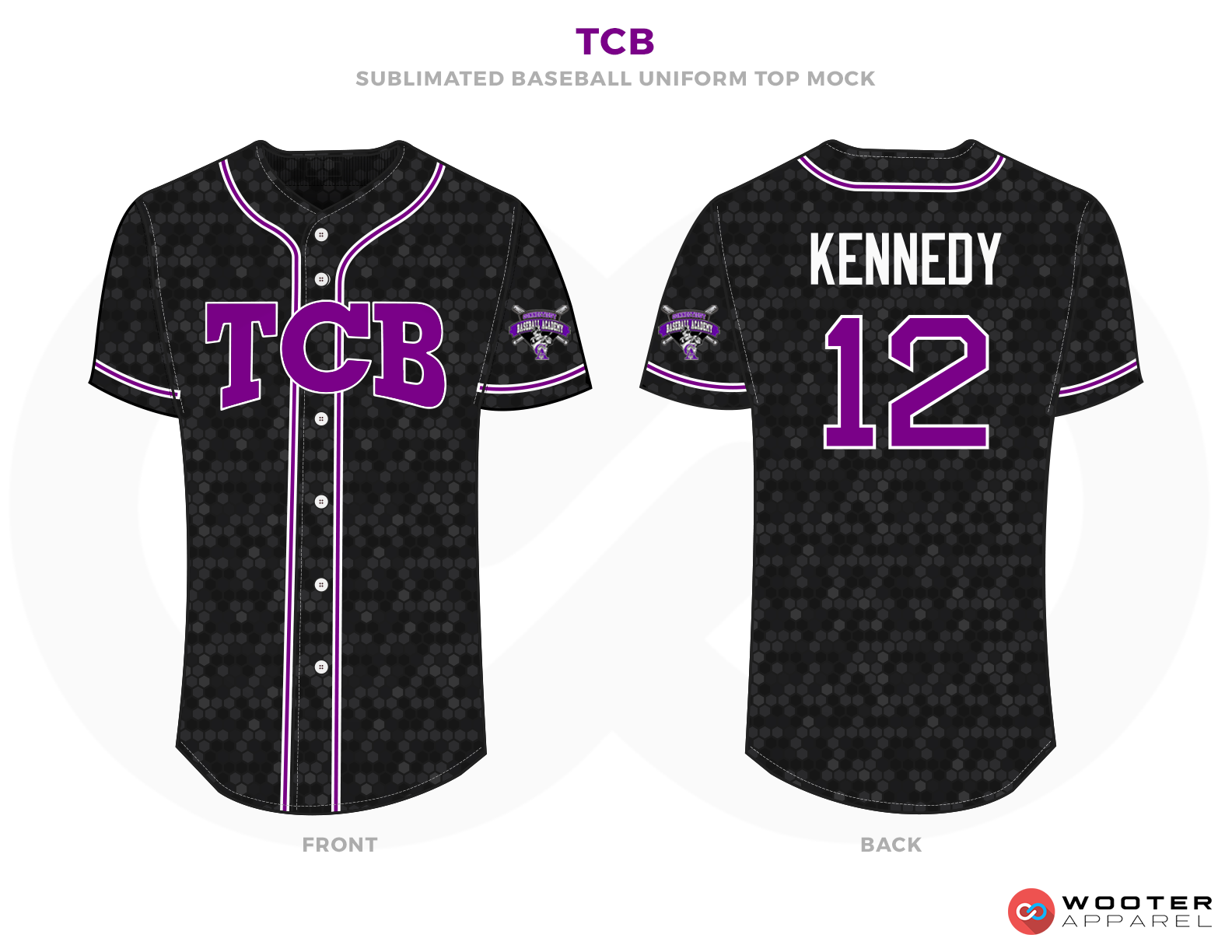 TCB Black Purple and White Baseball Uniforms, Shirts