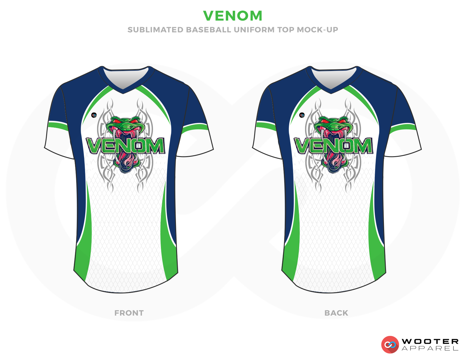 VENOM Blue Green and White Baseball Uniform, Shirt