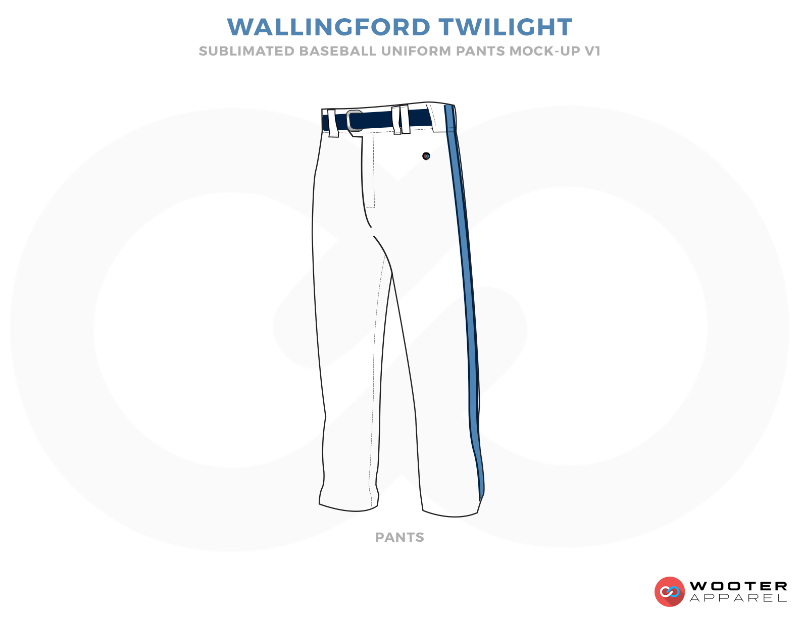 WALLINGFORD TWILIGHT White and Blue Baseball Uniforms, Pants