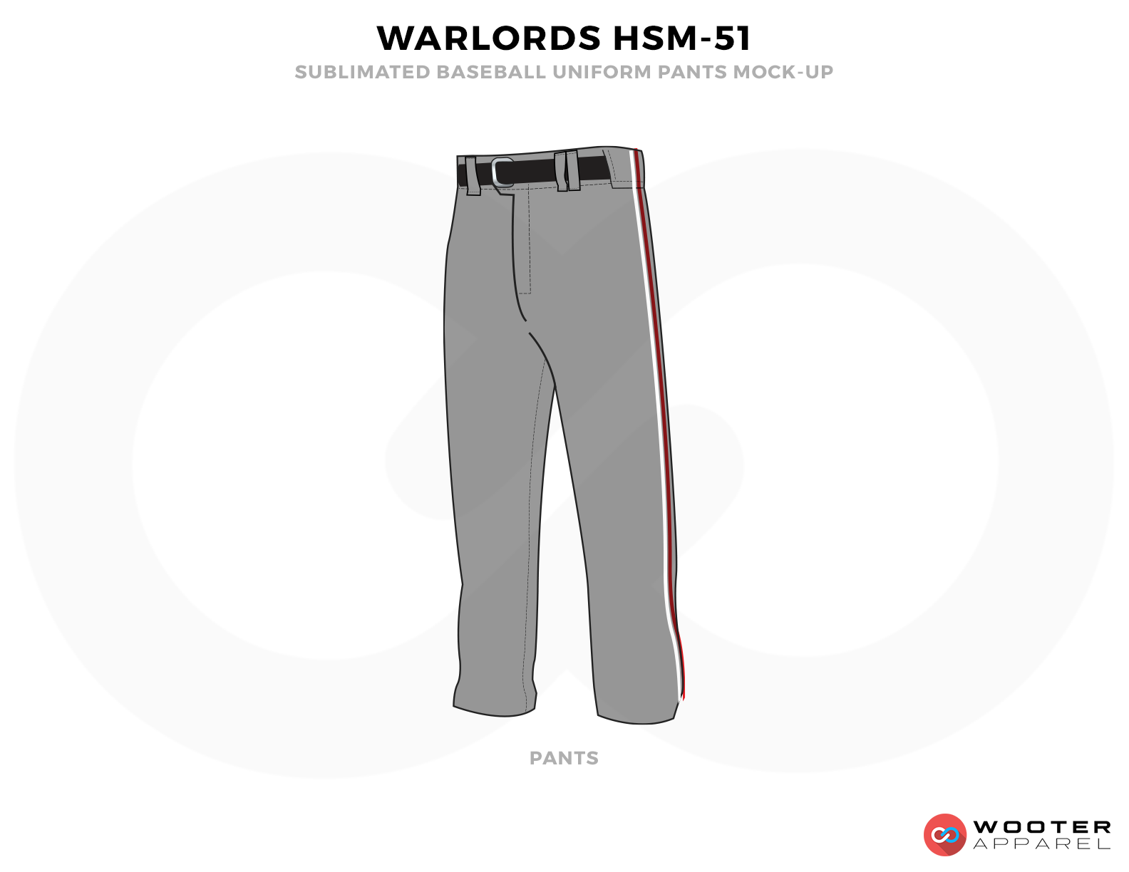 WORLORDS HSM-51 Gray and Black Baseball Uniform, Pants
