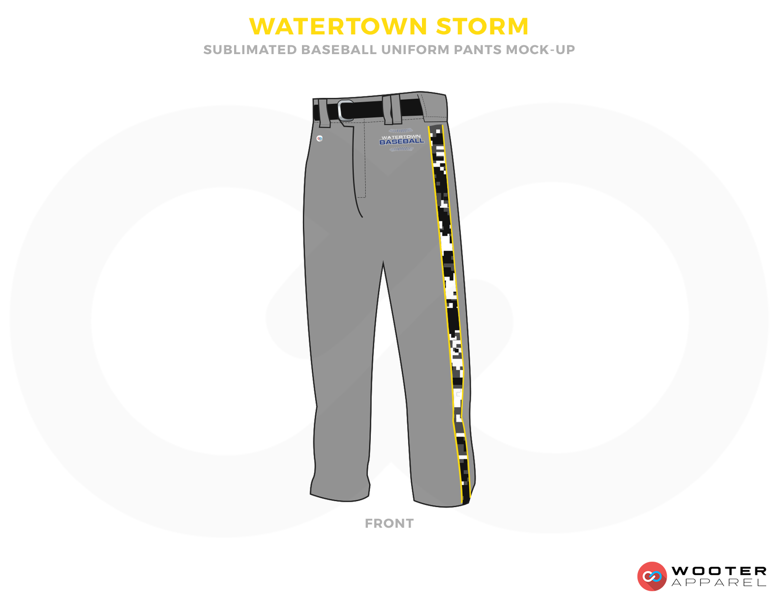 WATERTOWN STORM Grey and Black Baseball Uniforms, Pents
