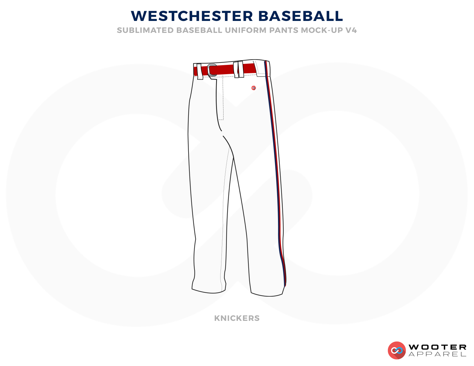 WESTCHESTER BASEBALL White and Red Baseball Unifroms, Pents