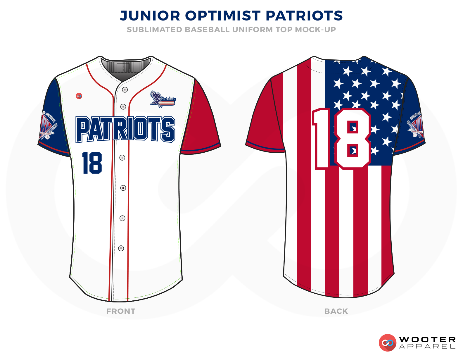 red white and blue softball jerseys