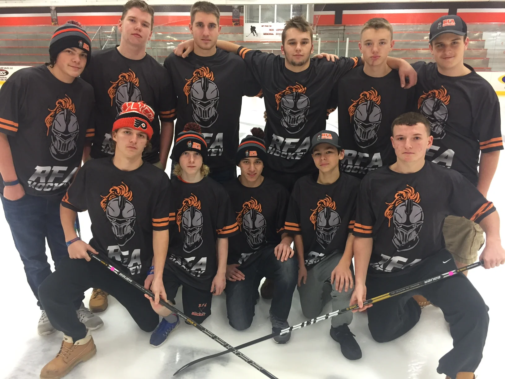 RFA HOCKEY black orange white sublimated shirt