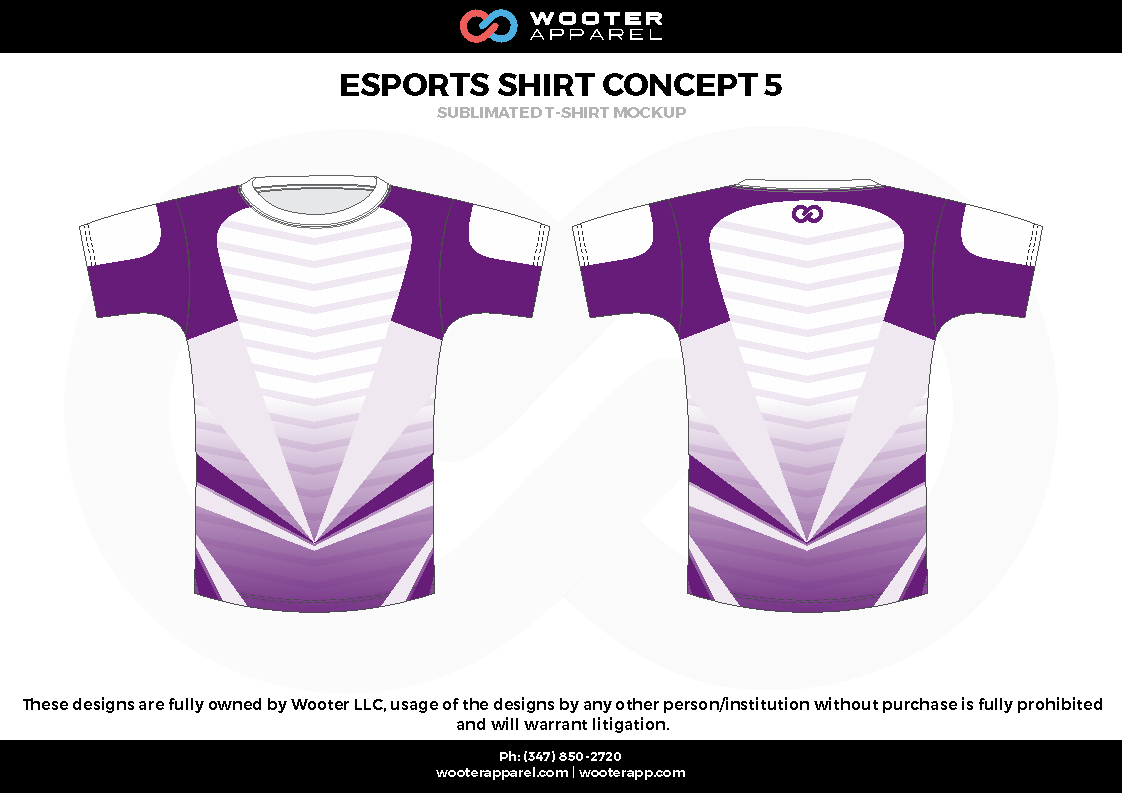 ESPORTS SHIRT CONCEPT 5 purple white e-sports jerseys, shirts, uniforms