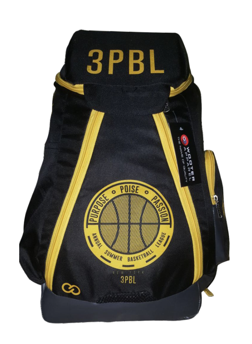 3PBL black yellow gray basketball, baseball, backpacks