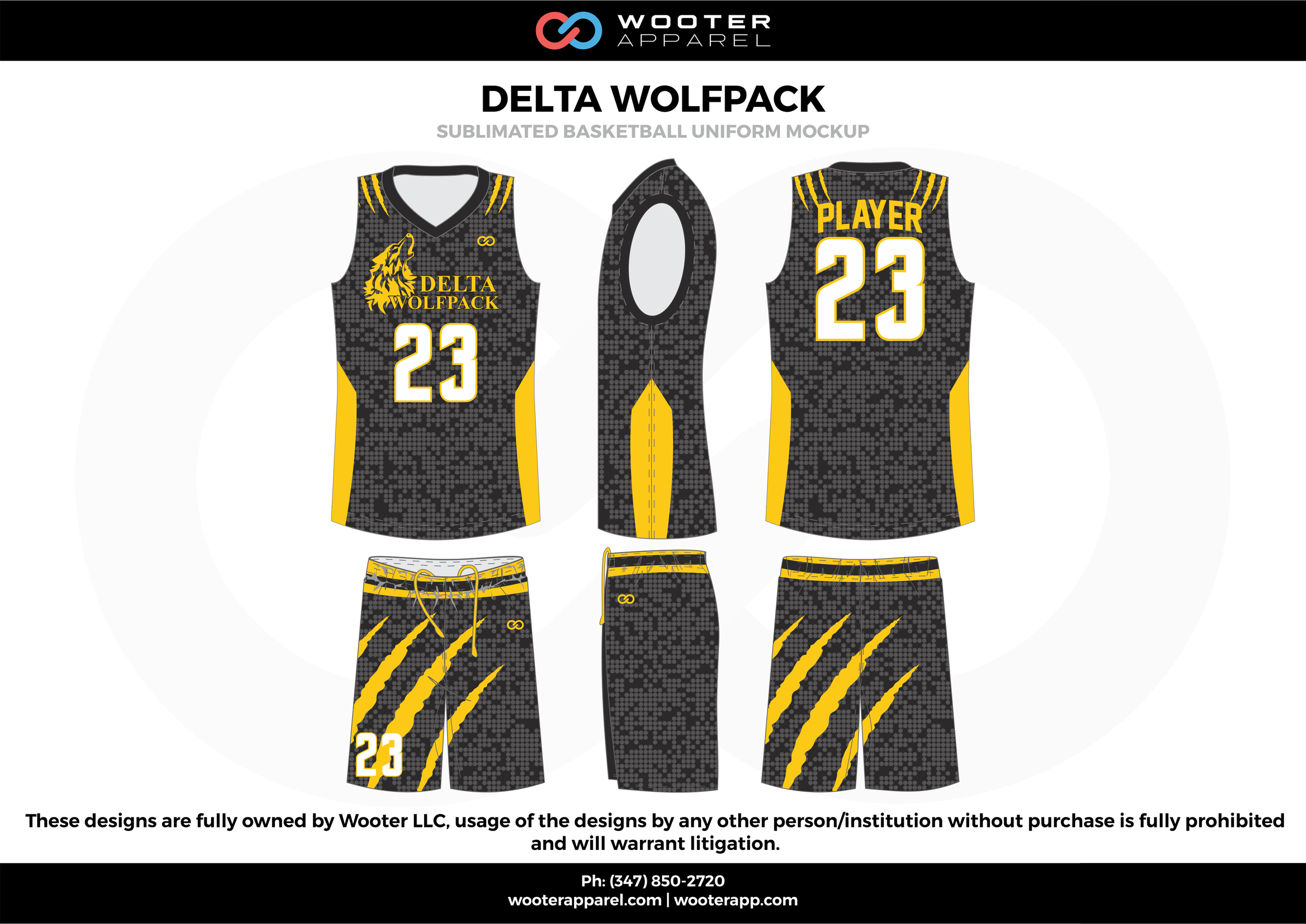 Custom Dye Sublimated Basketball Tigers Uniform