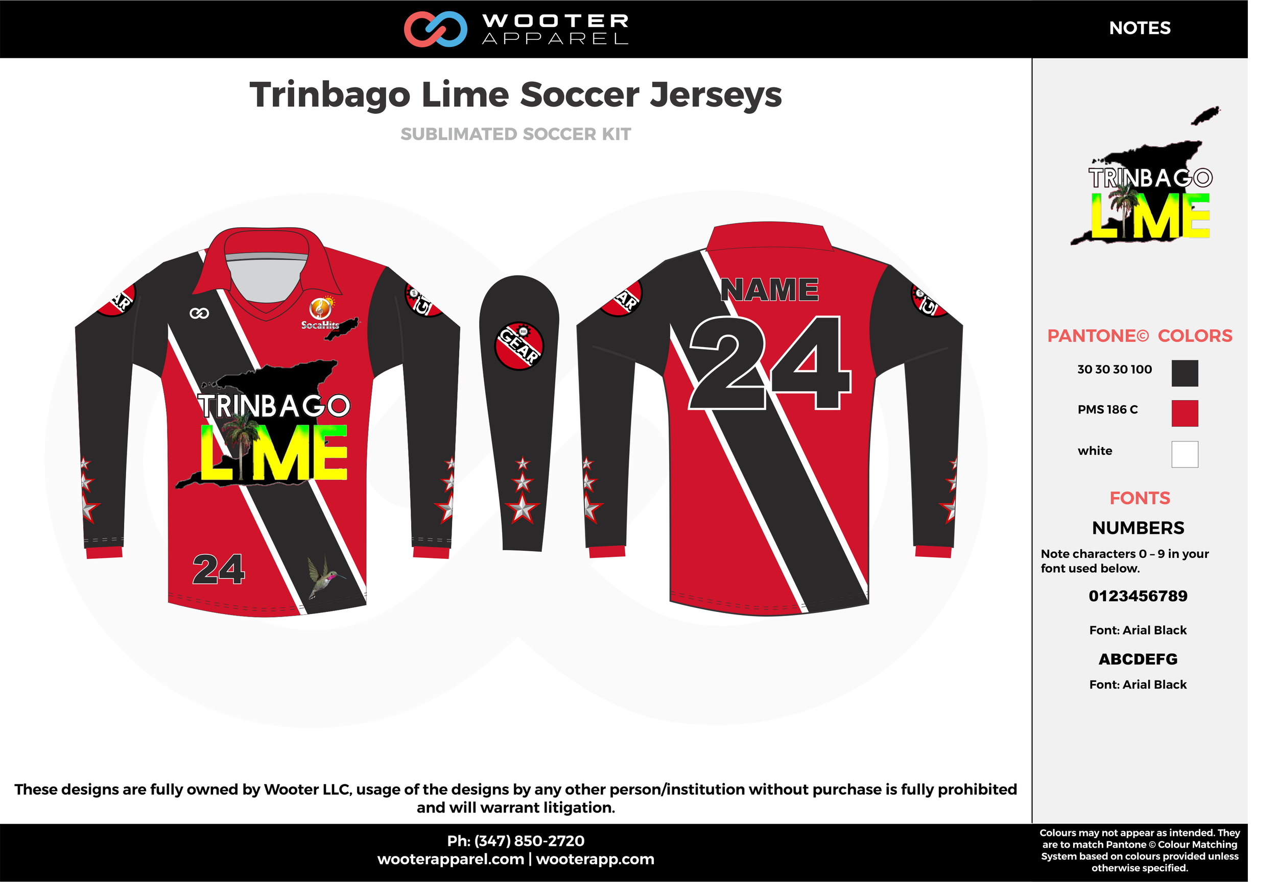 Trinbago lime black red custom sublimated soccer uniform jersey shirt