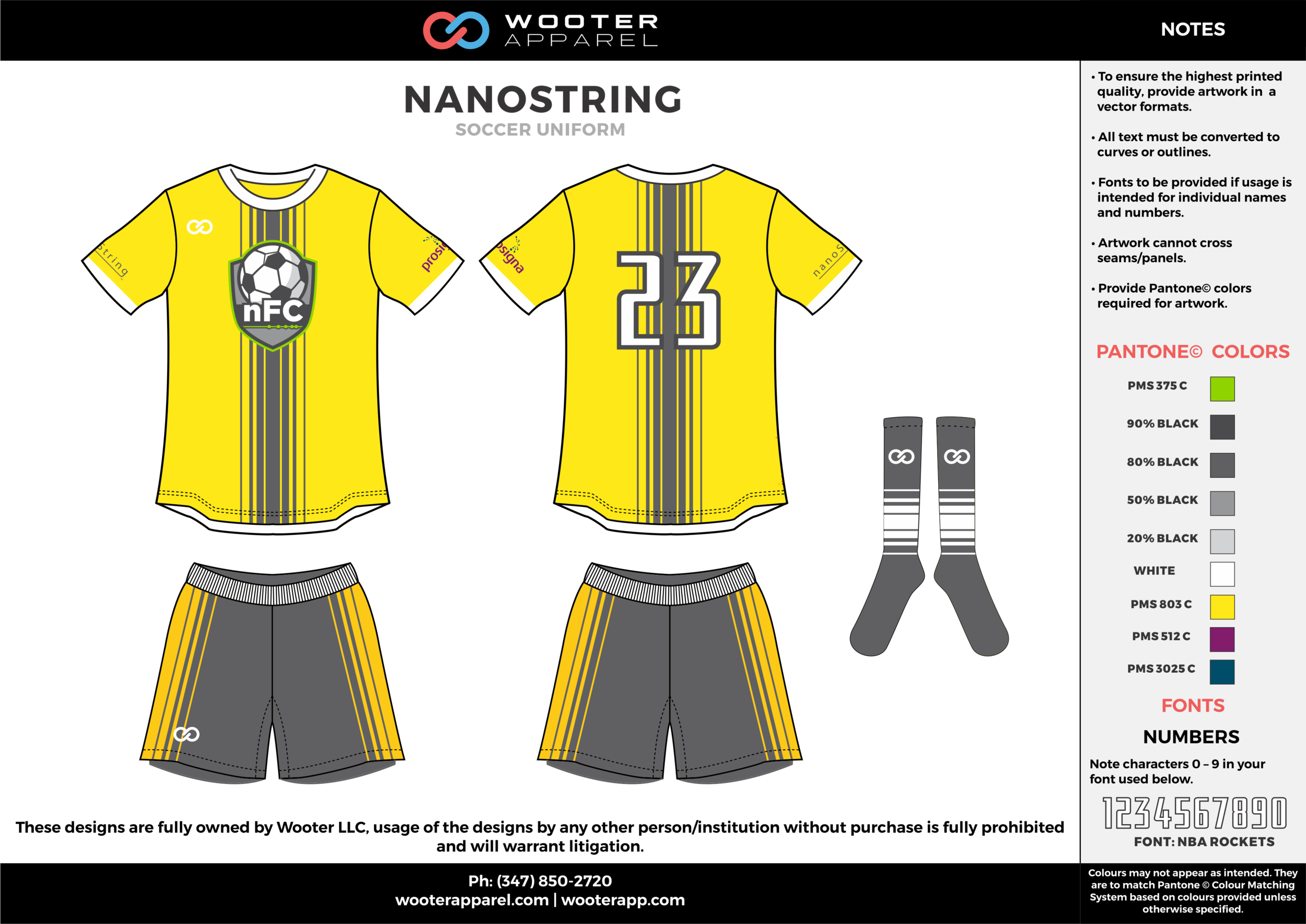 Custom Black Yellow Sublimation Soccer Uniform Jersey