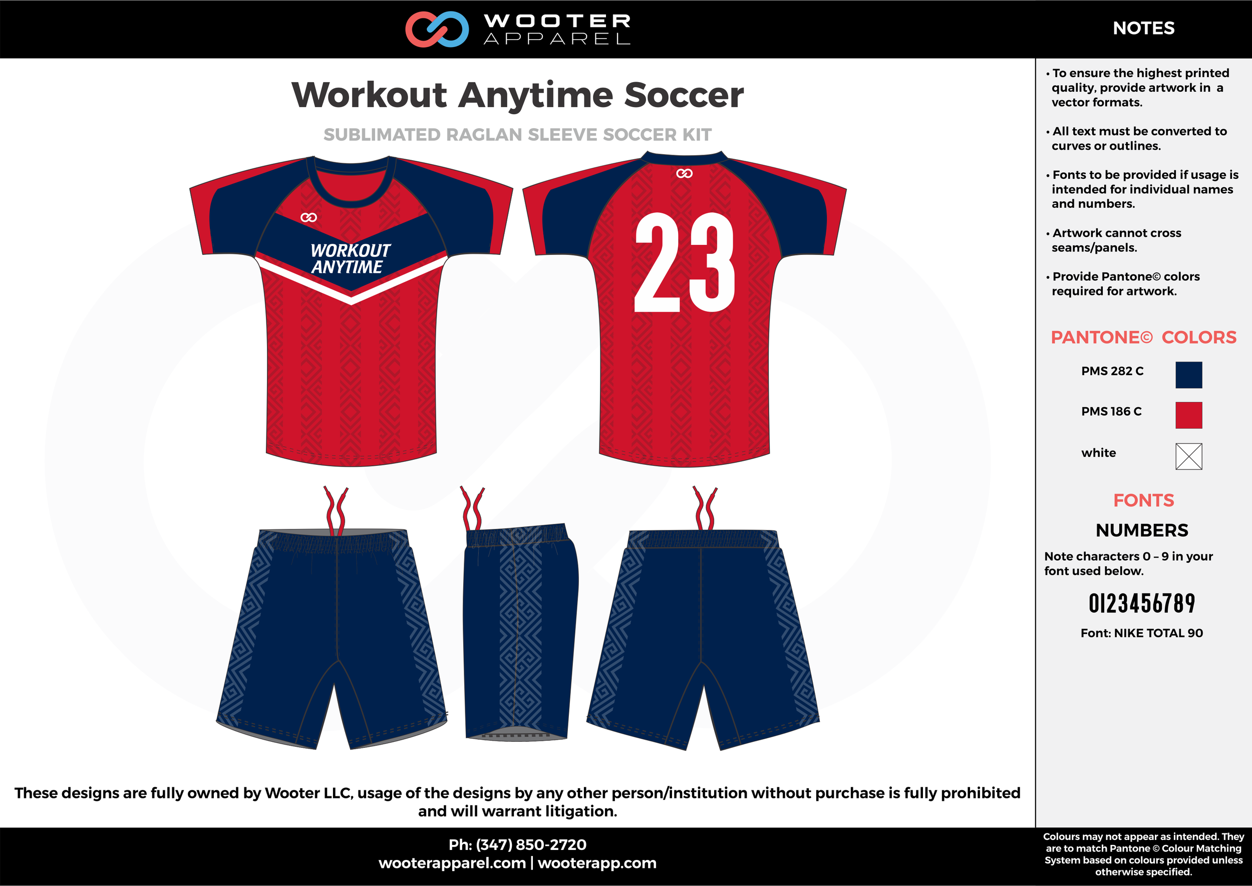 Workout Anytime red blue custom sublimated soccer uniform jersey shirt shorts