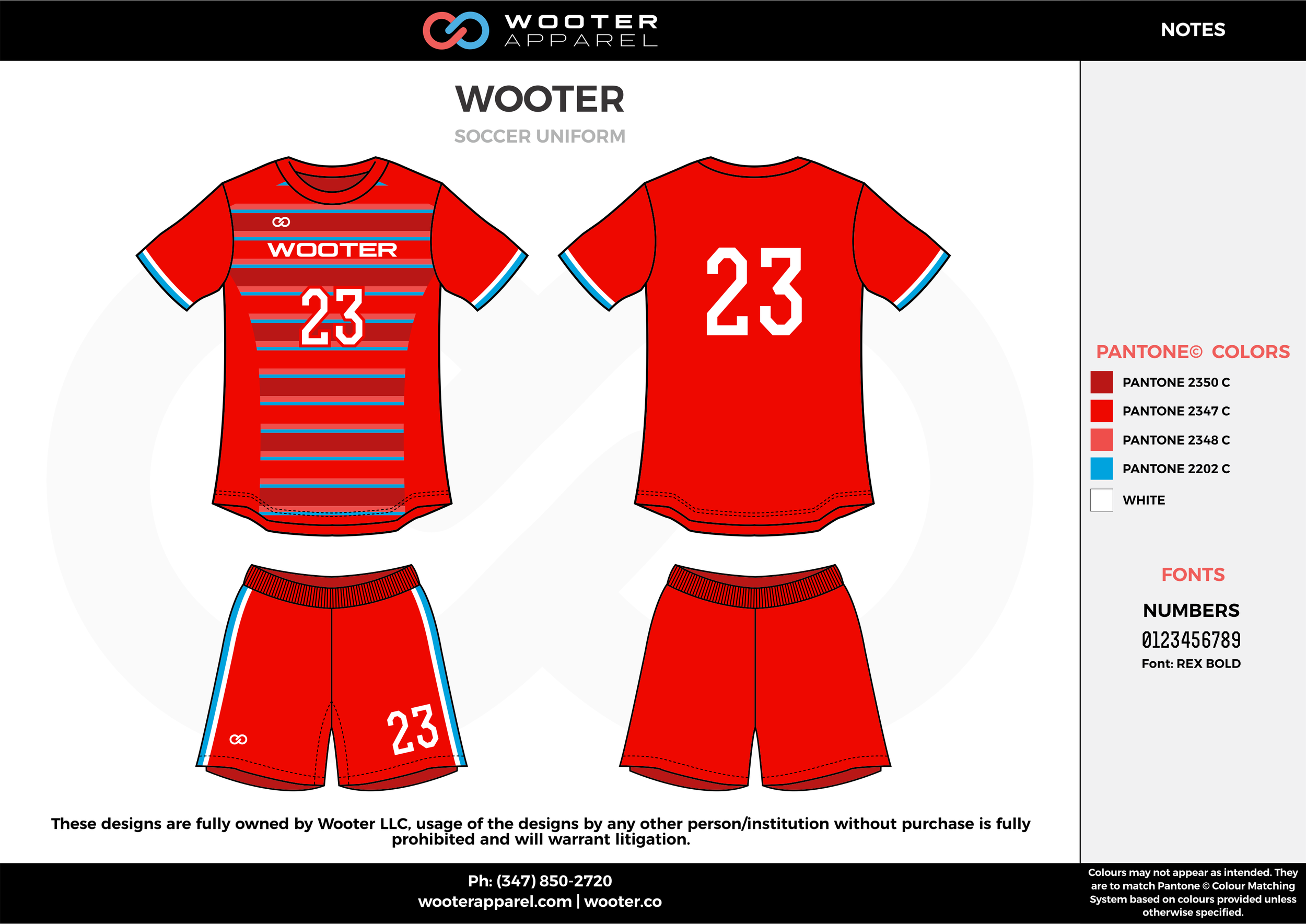 WOOTER red blue custom sublimated soccer uniform jersey shirt shorts