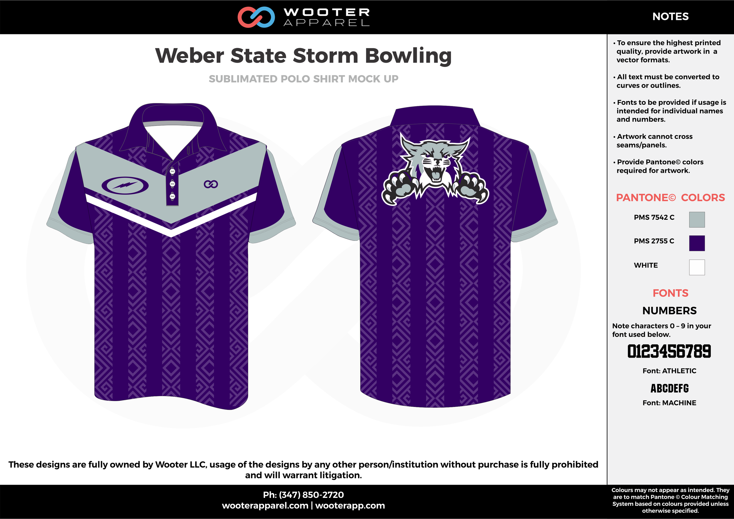 Weber State Storm violet gray white bowling uniforms, shirts, quarter zip polo