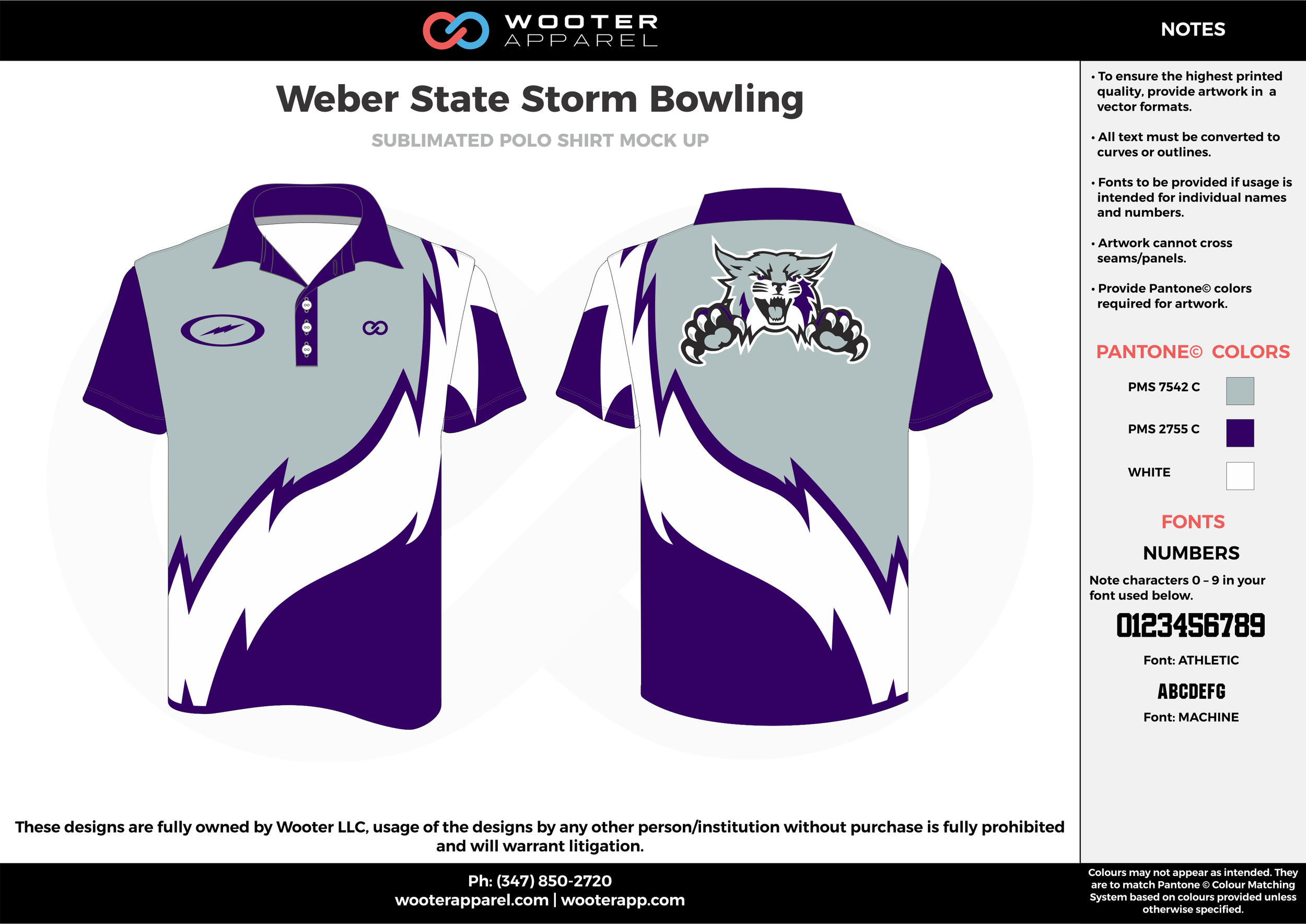 Weber State Storm violet gray white bowling uniforms, shirts, quarter zip polo