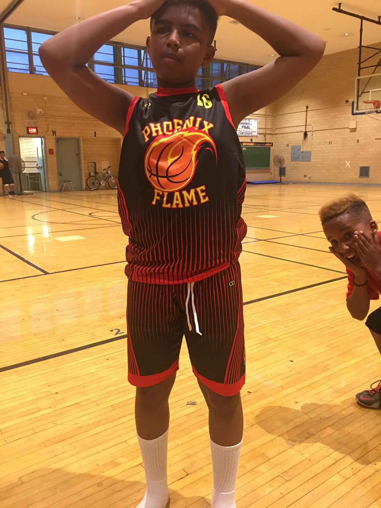 PHOENIX FLAME red black yellow basketball uniforms jersey shirts, shorts