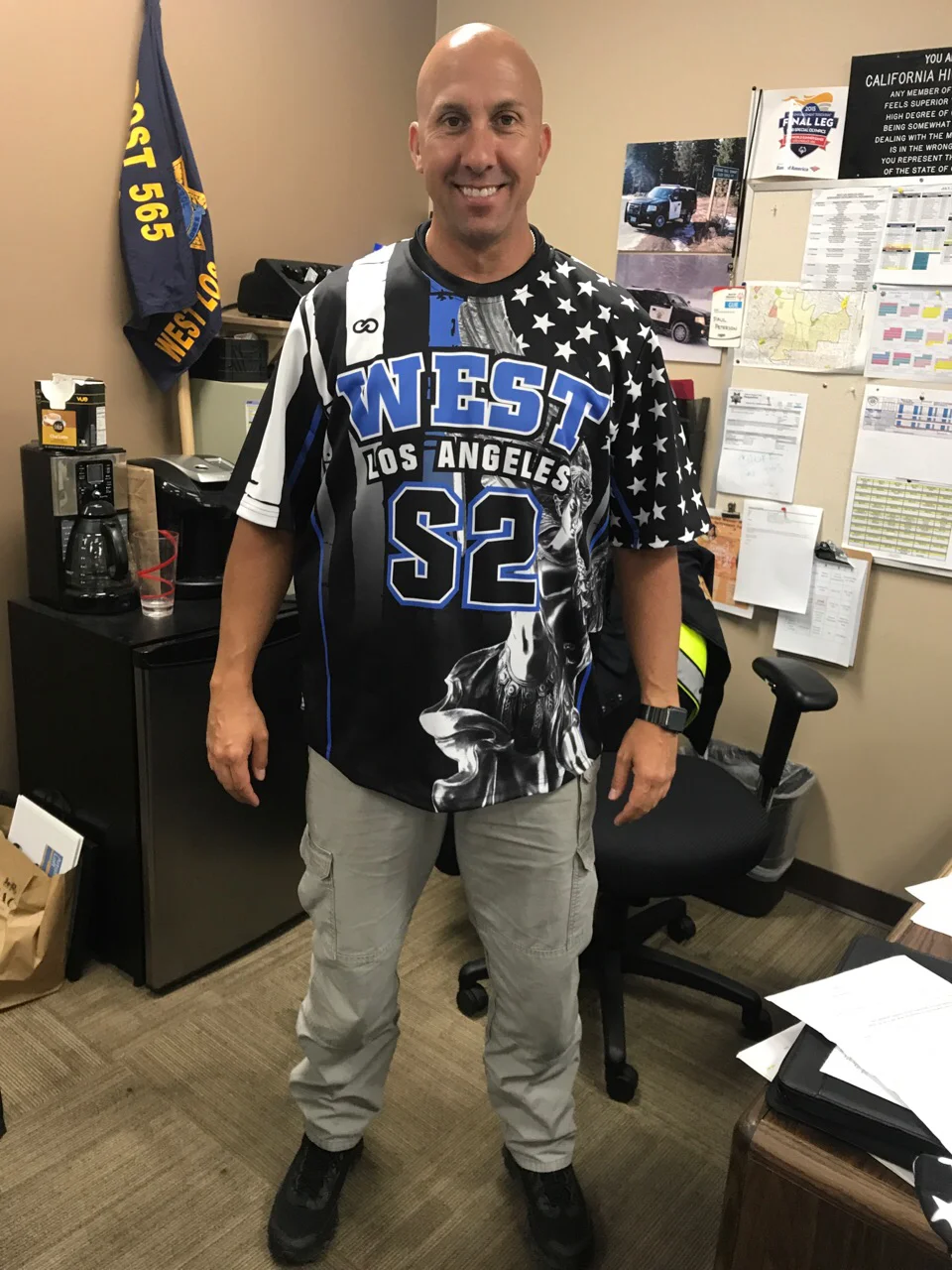 WEST LOS ANGELES blue black gray white baseball uniforms jersey shirts