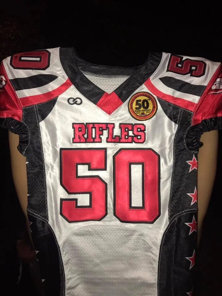 White red black football uniforms jerseys