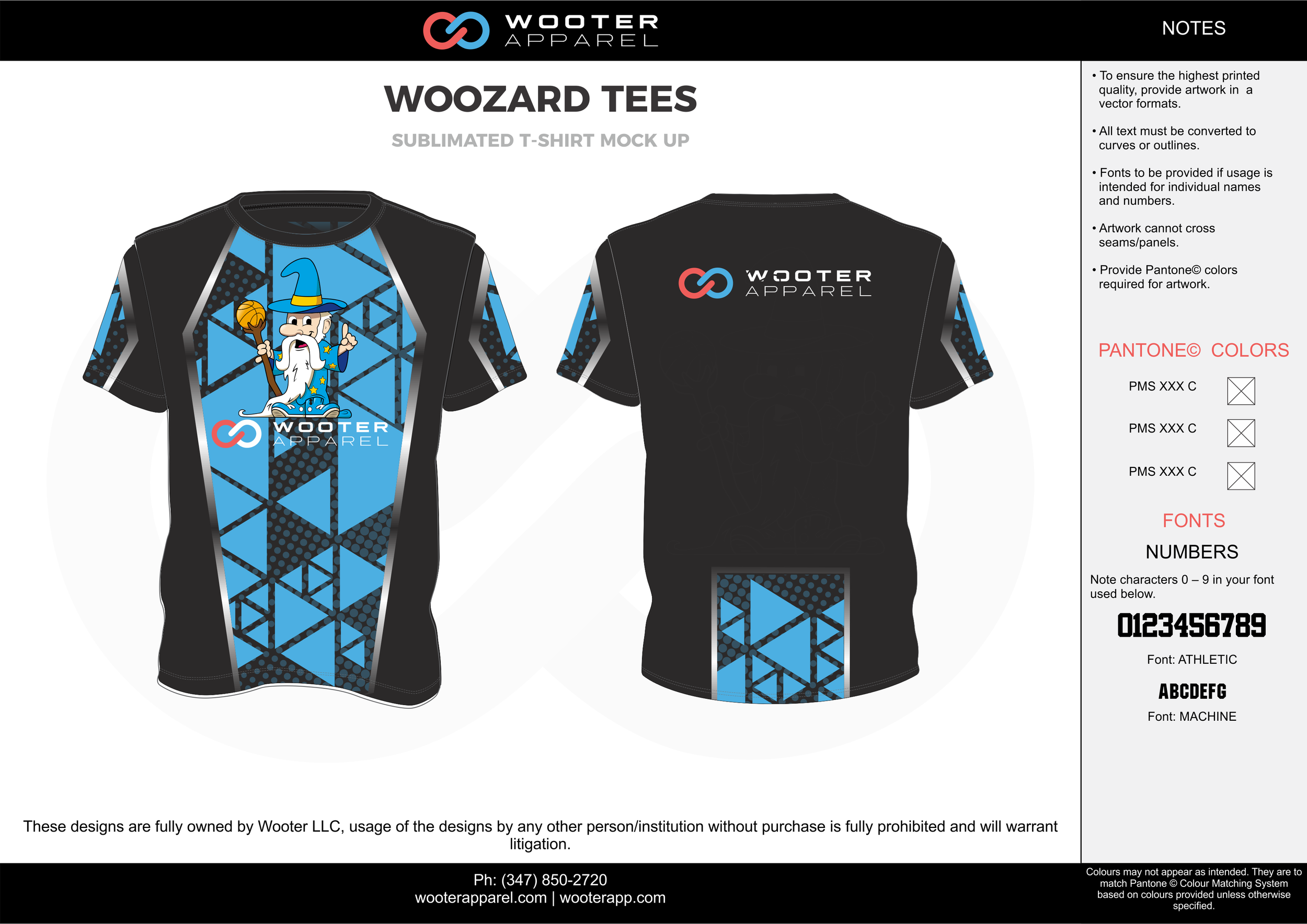 WOOZARD TEES black blue white custom design t-shirts