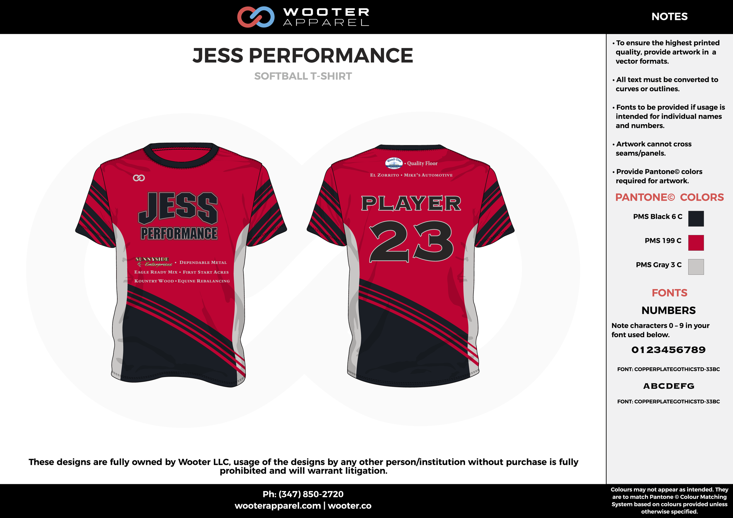 JESS PERFORMANCE red black gray custom design t-shirts