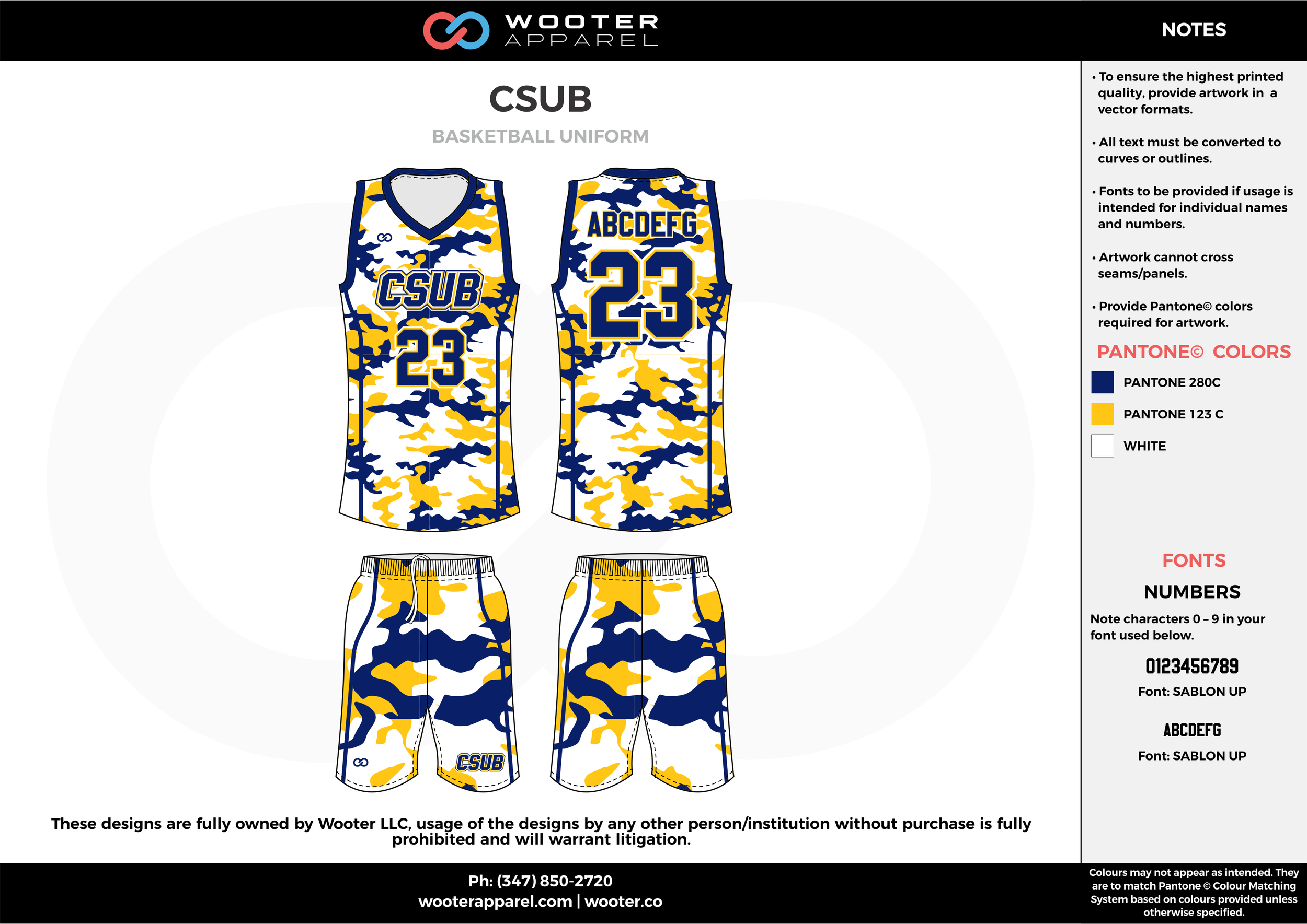CSUB blue yellow white Volleyball Uniforms, Jerseys, Shorts