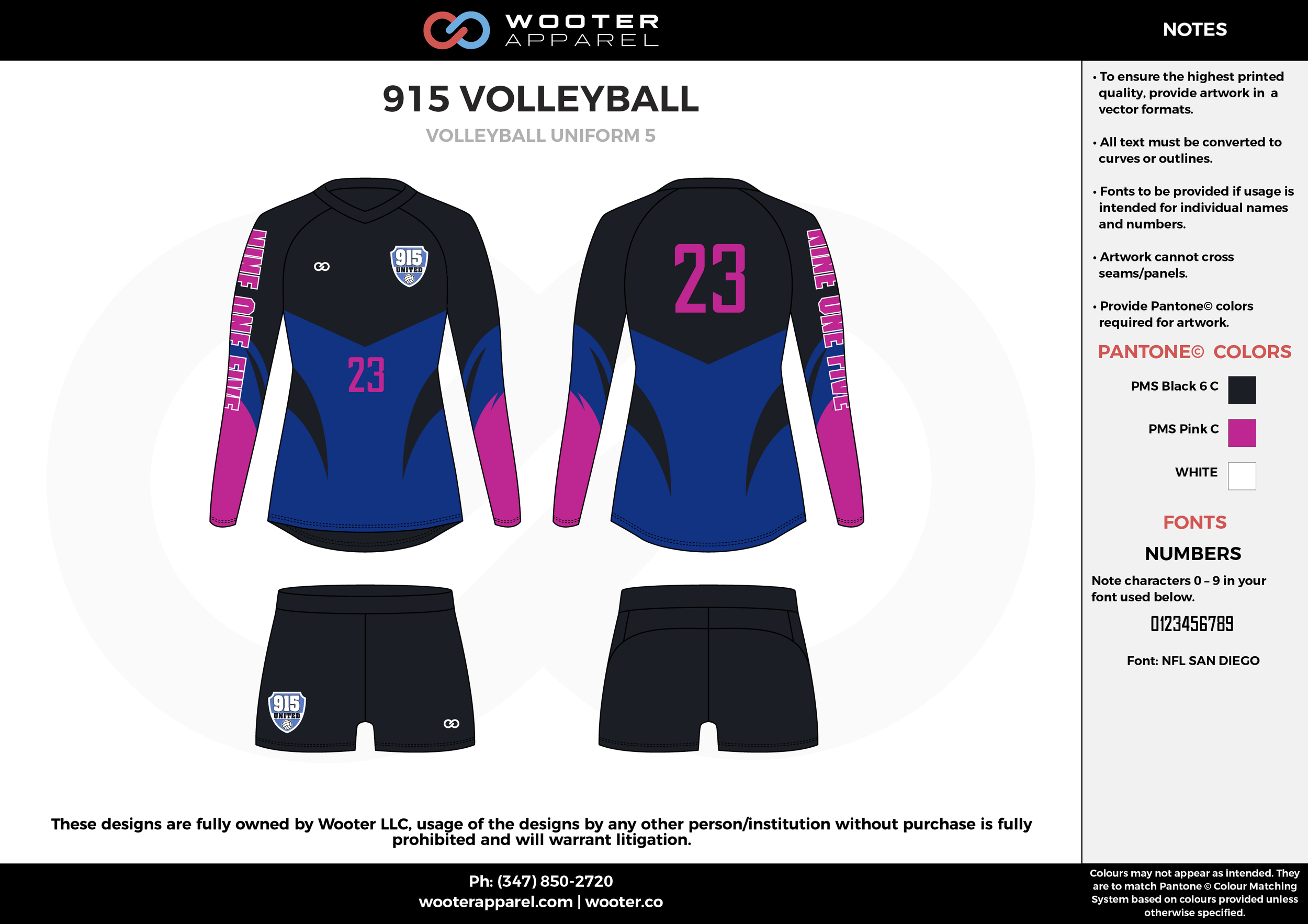 915 VOLLEYBALL black pink blue white Volleyball Uniforms, Long Sleeve Jerse...