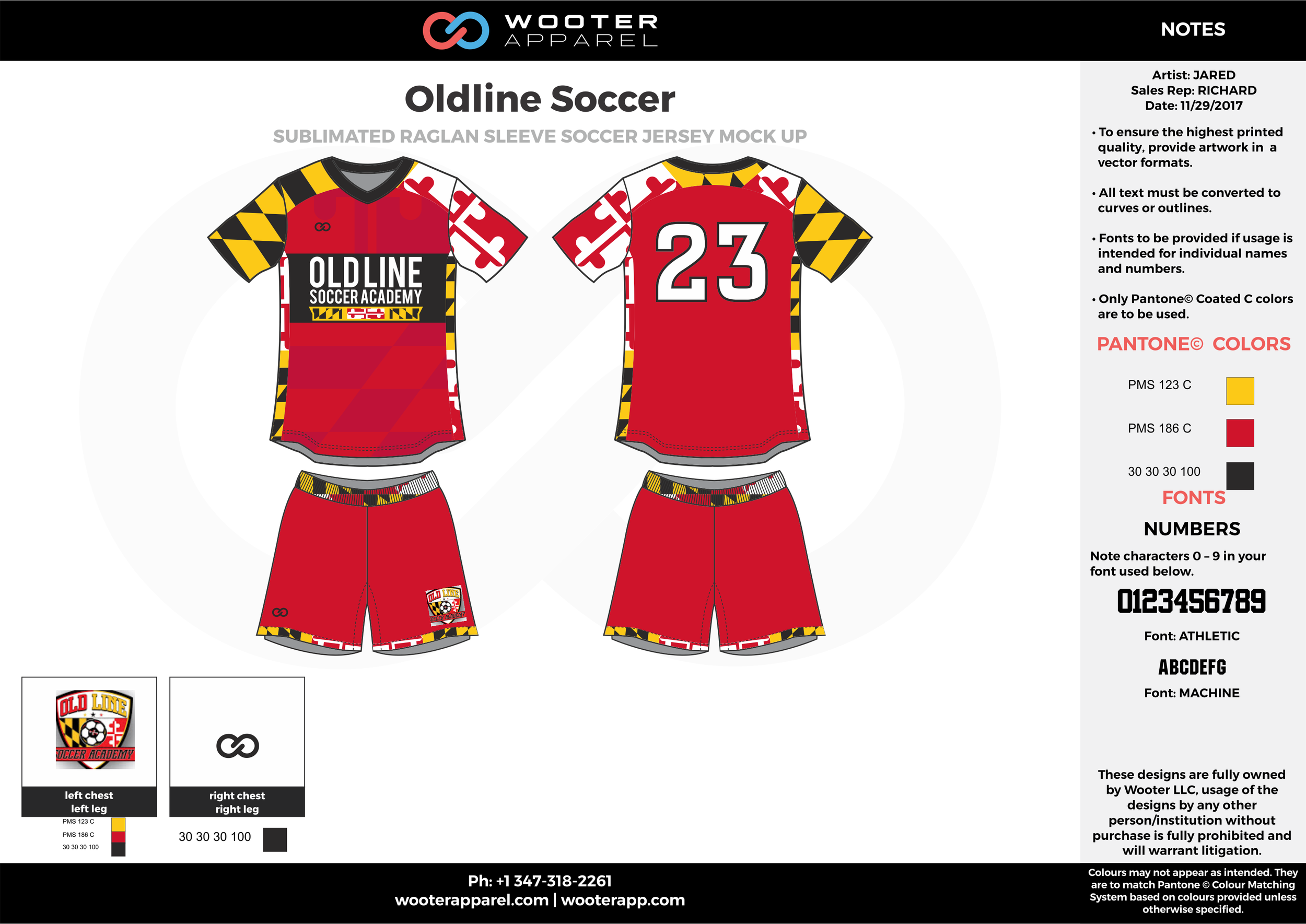 Oldline red yellow black white custom sublimated soccer uniform jersey shirt shorts