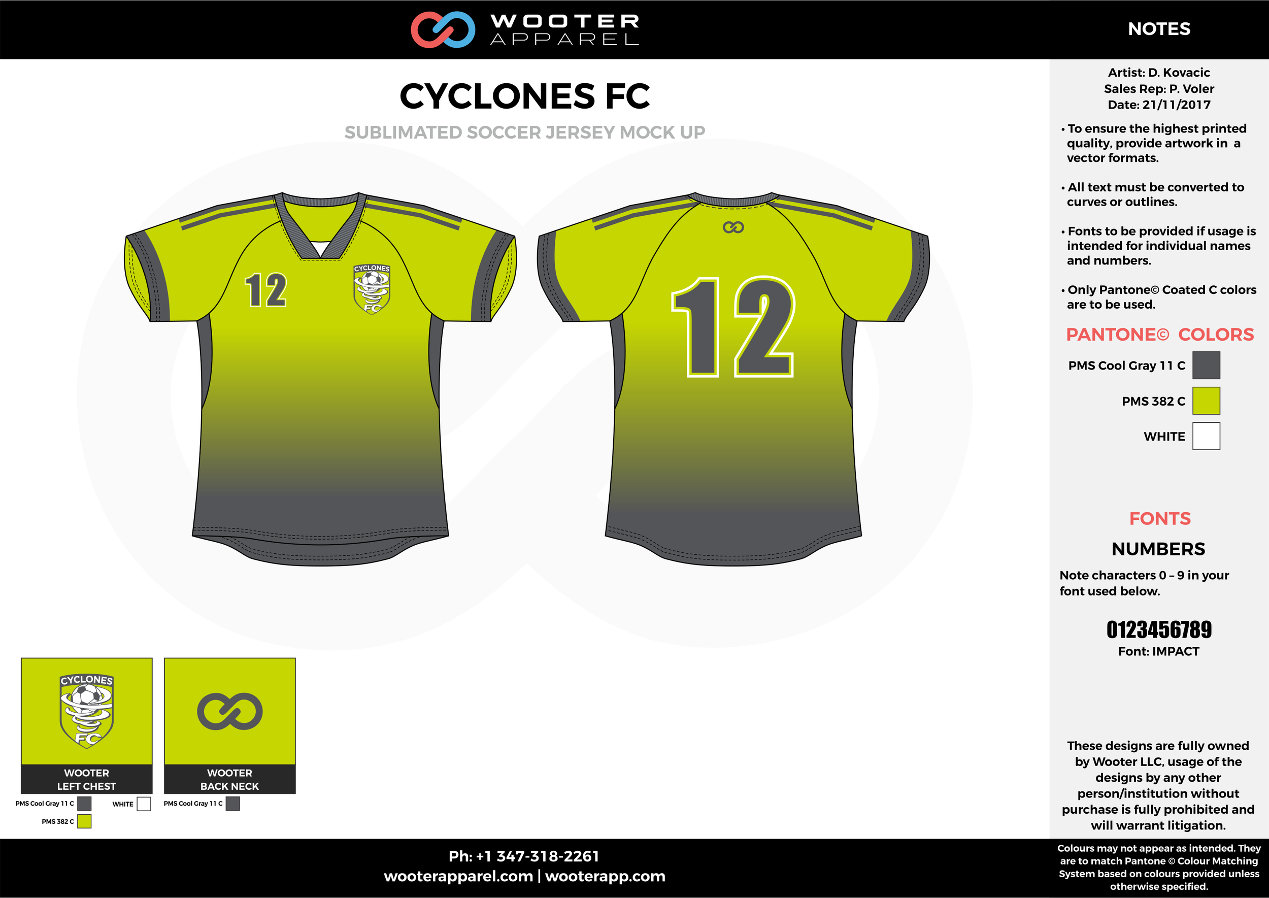 CYCLONES FC apple green gray custom sublimated soccer uniform jersey shirt