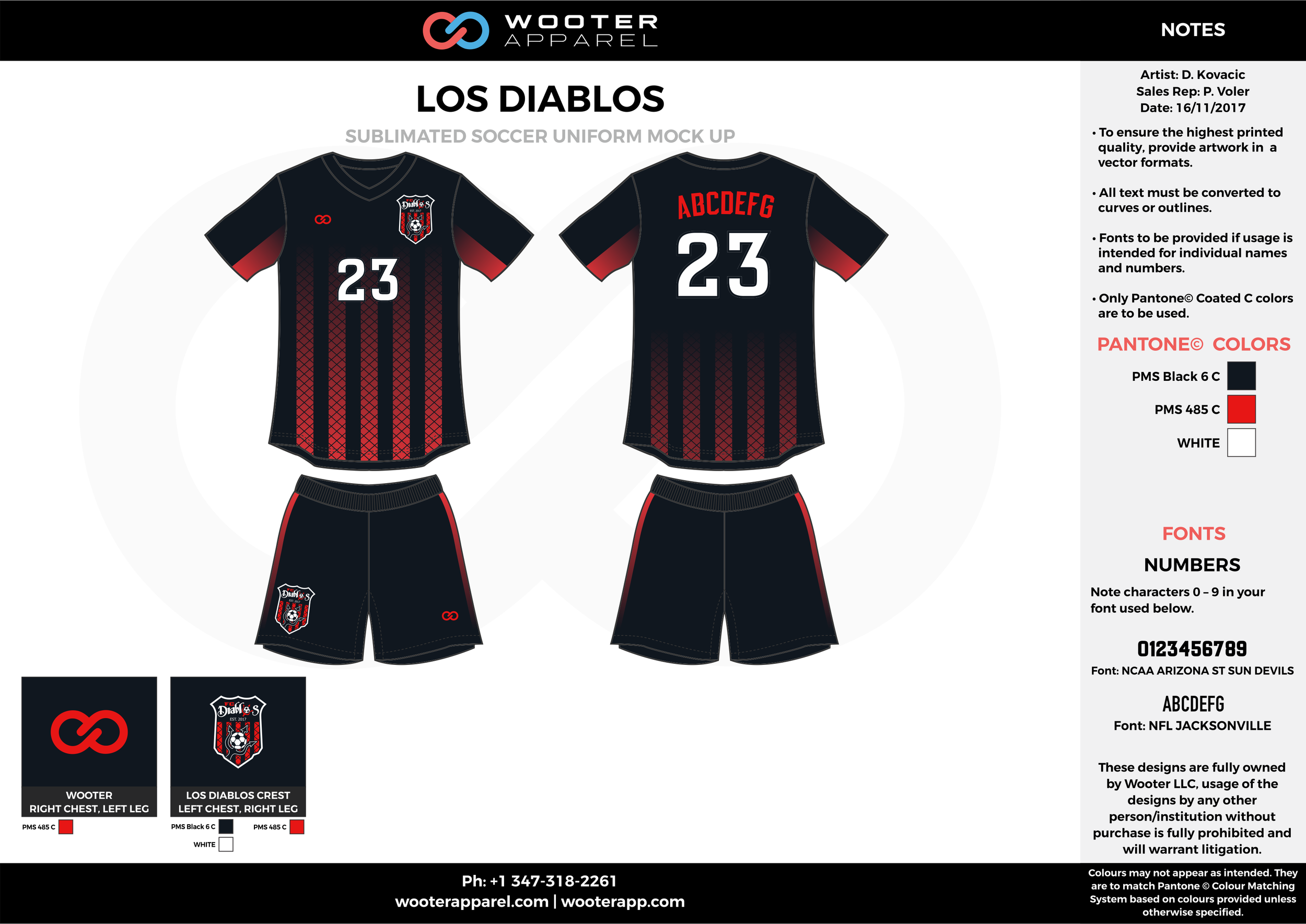 LOS DIABLOS black red white custom sublimated soccer uniform jersey shirt shorts