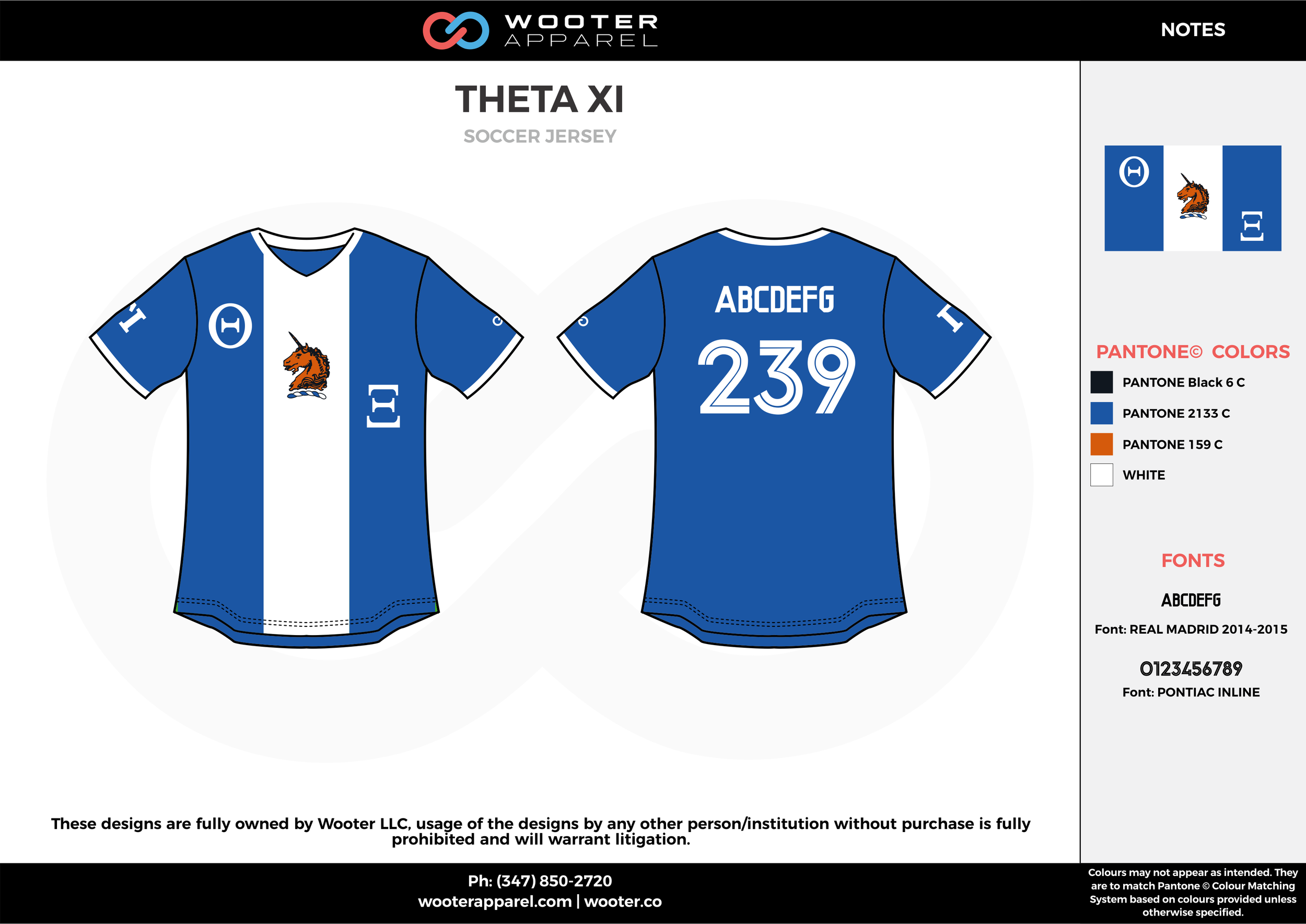 THETA XI blue white custom sublimated soccer uniform jersey shirt