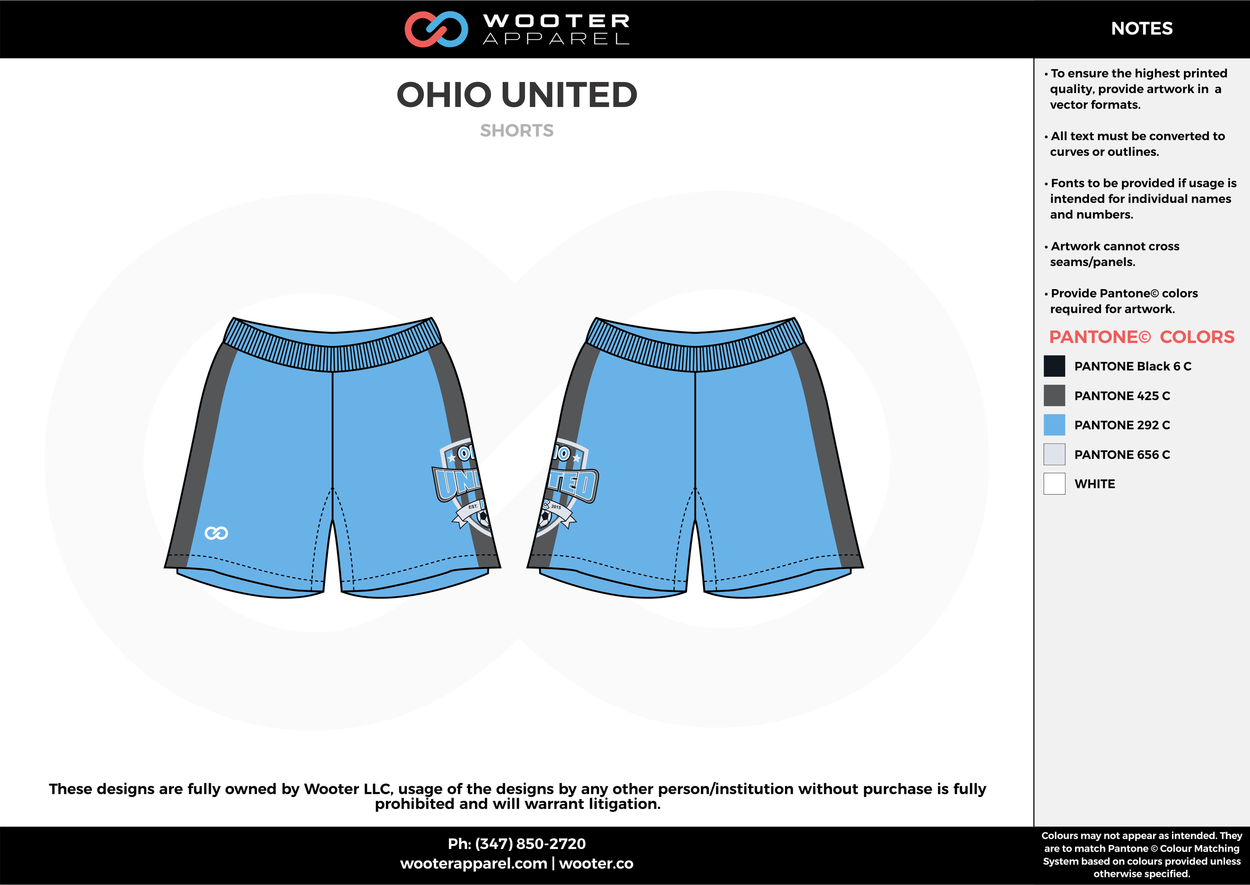 OHIO UNITED blue gray white custom sublimated soccer uniform jersey shorts