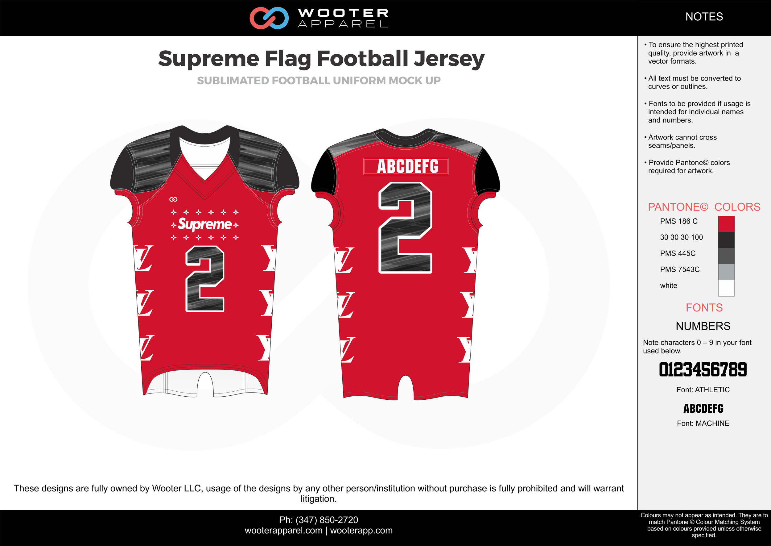 Supreme Flag red black grey white football uniforms jerseys top
