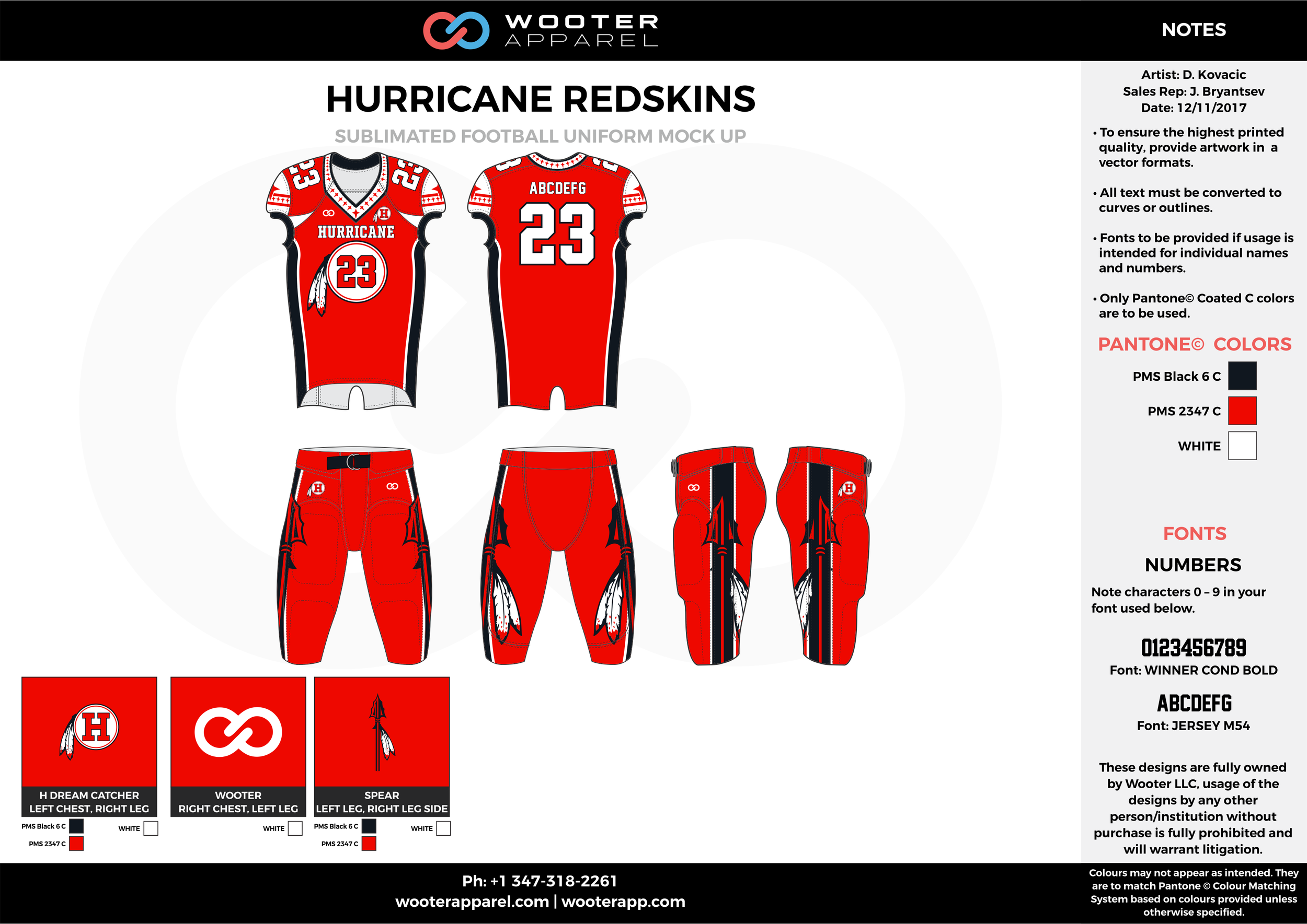 HURRICANE REDSKINS red black white football uniforms jerseys pants
